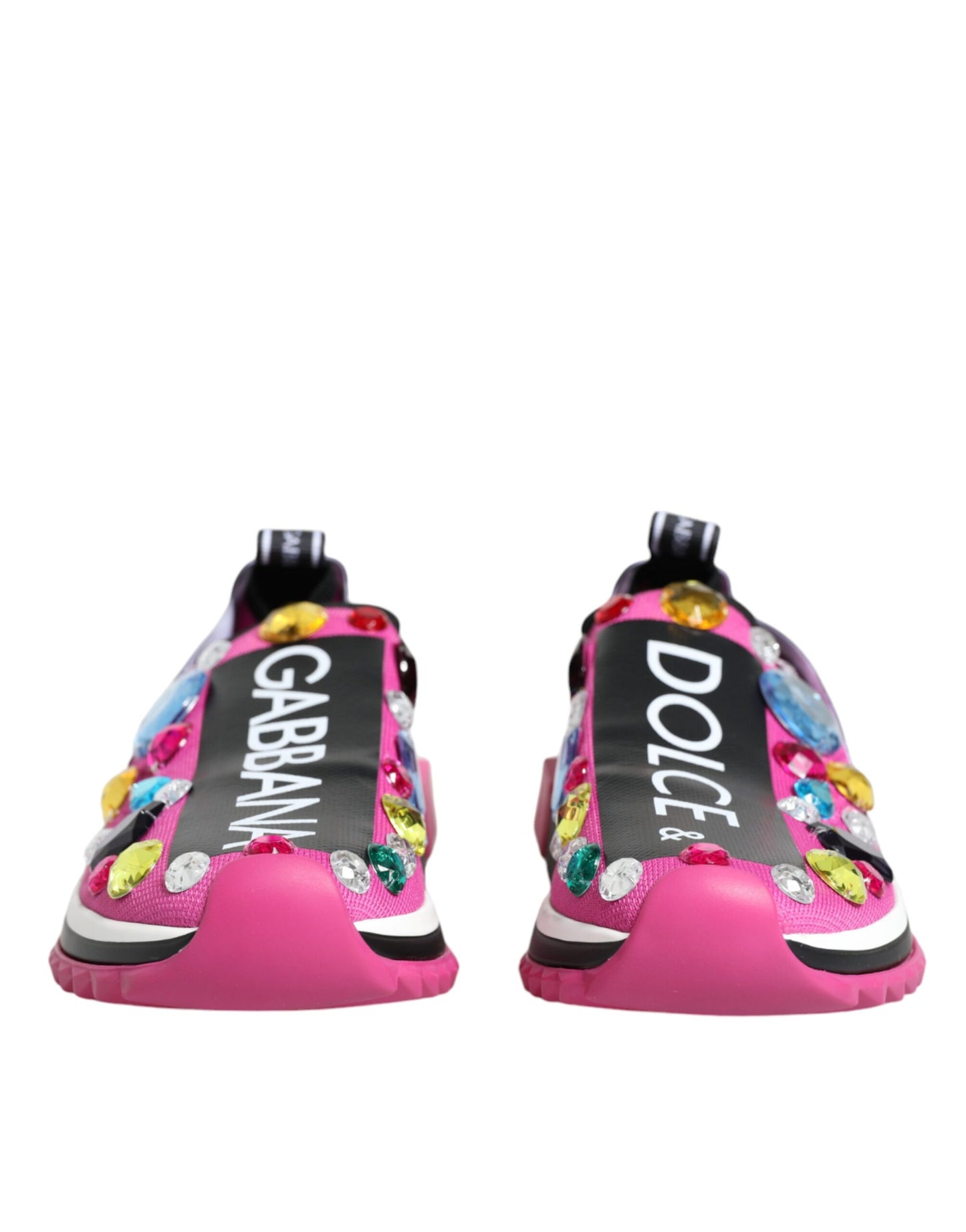 Dolce & Gabbana Pink Sorrento Kristalle Low Top Sneakers Schuhe