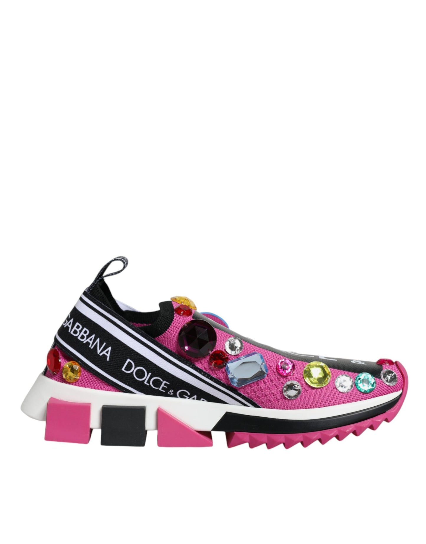 Dolce & Gabbana Pink Sorrento Kristalle Low Top Sneakers Schuhe