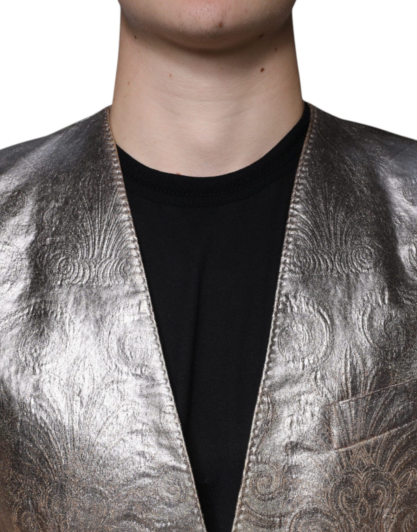 Dolce & Gabbana – Einreihiger Blazer aus goldenem Jacquard