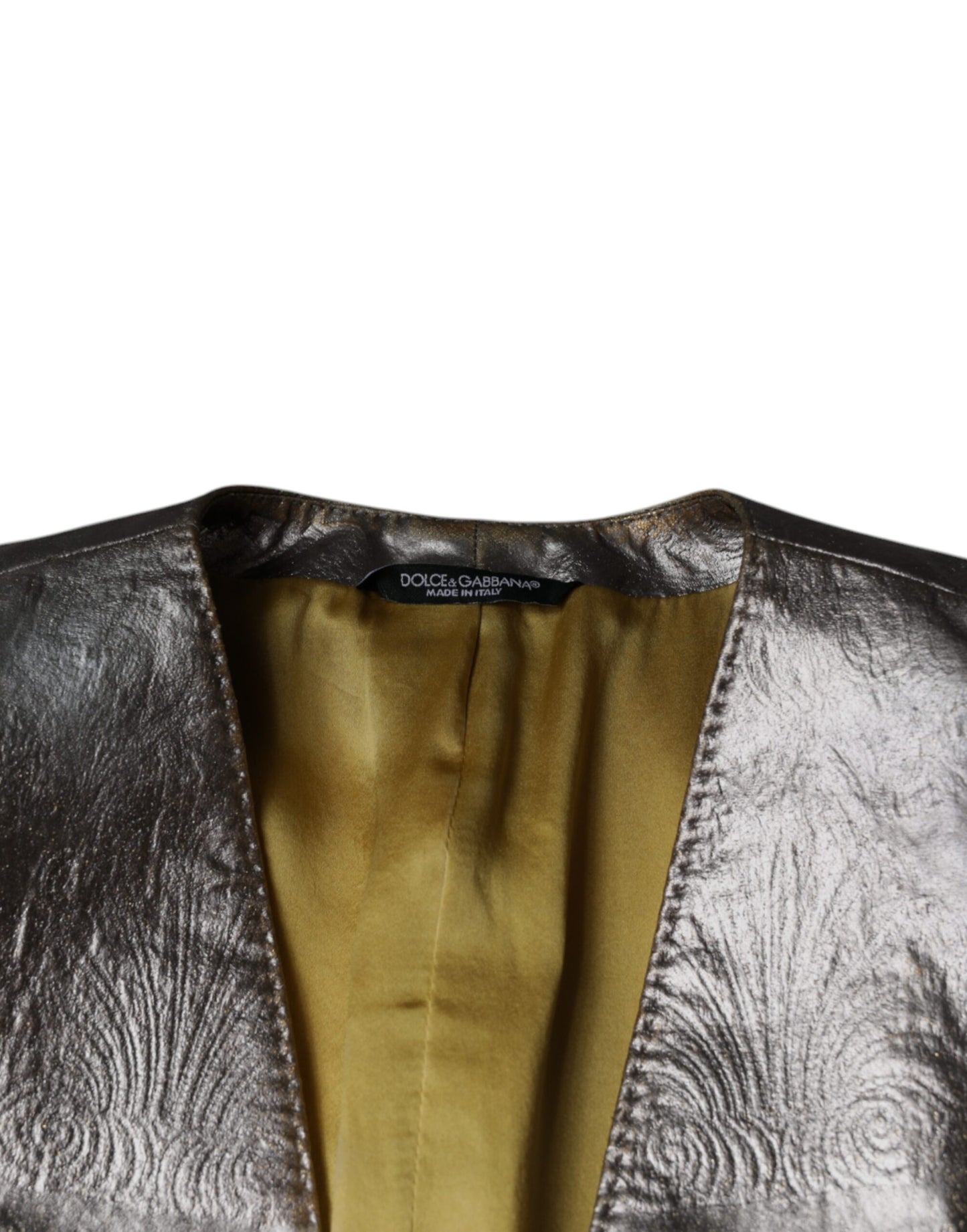 Dolce & Gabbana – Einreihiger Blazer aus goldenem Jacquard