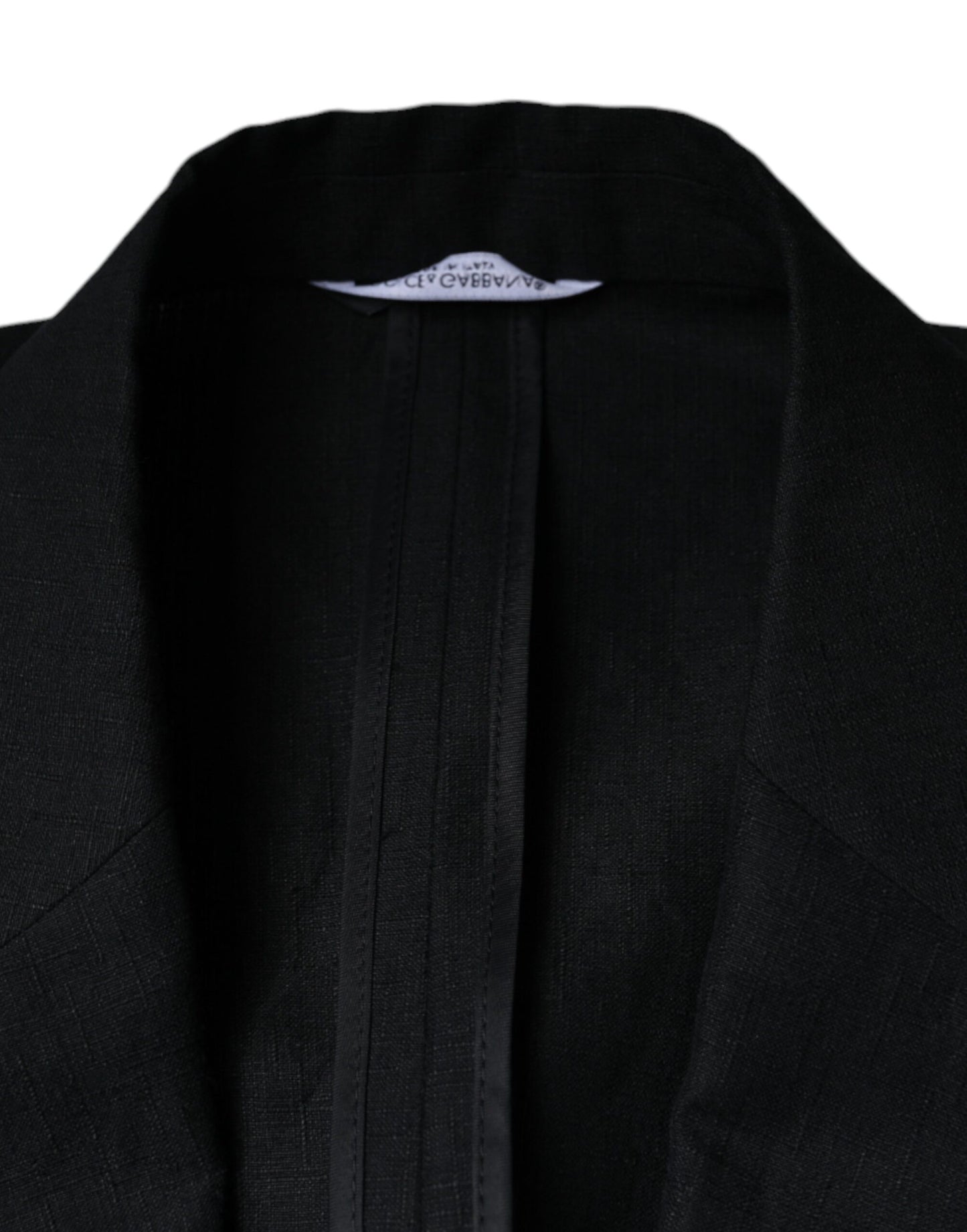 Dolce & Gabbana – Zweireihiger Blazer aus schwarzem Leinen