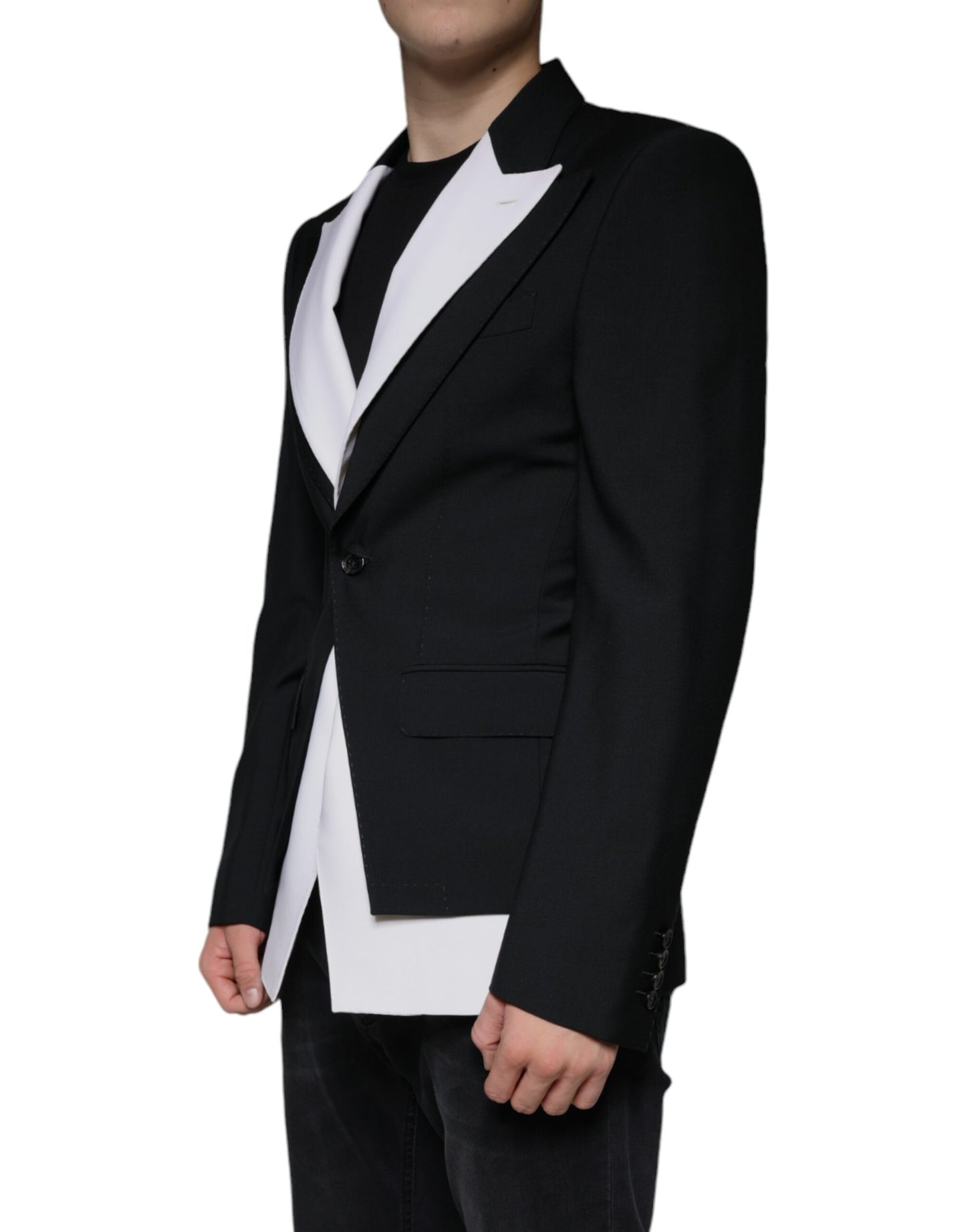 Dolce & Gabbana – Einreihiger Blazer in Schwarz und Weiß