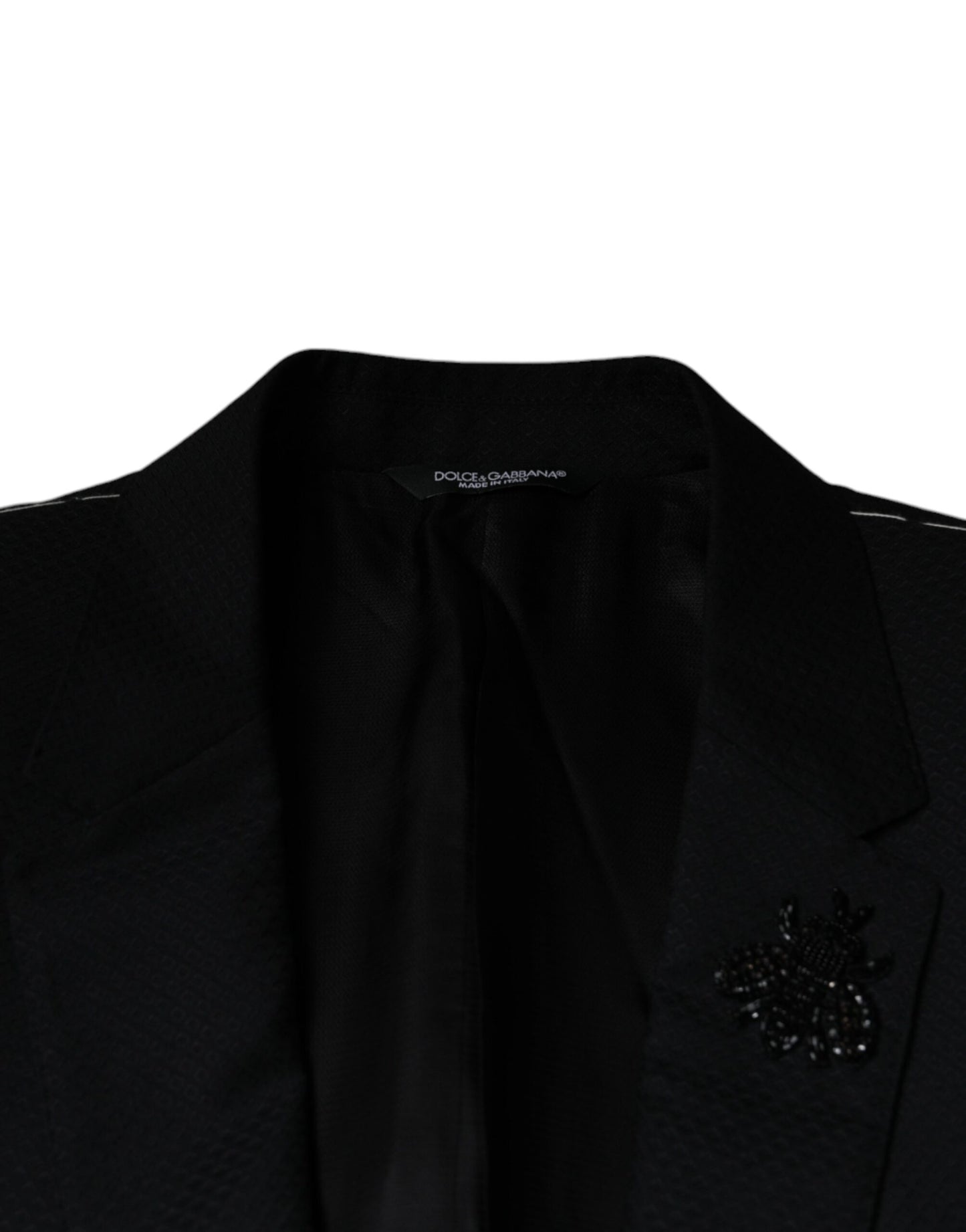 Dolce & Gabbana – Schwarzer, einreihiger Blazer mit MARTINI-Biene