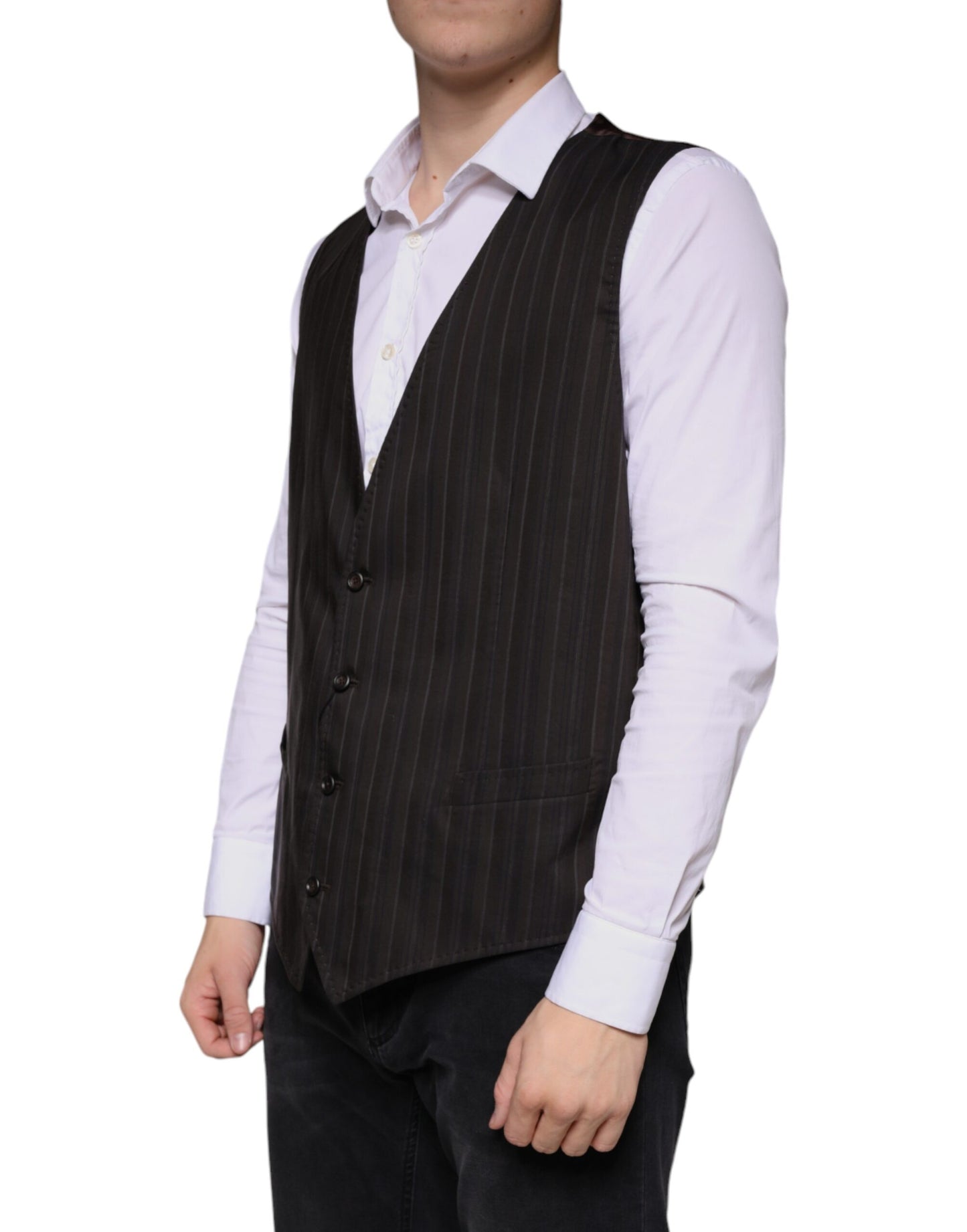 Dolce & Gabbana Schwarze Weste aus Baumwolle, formelle Weste