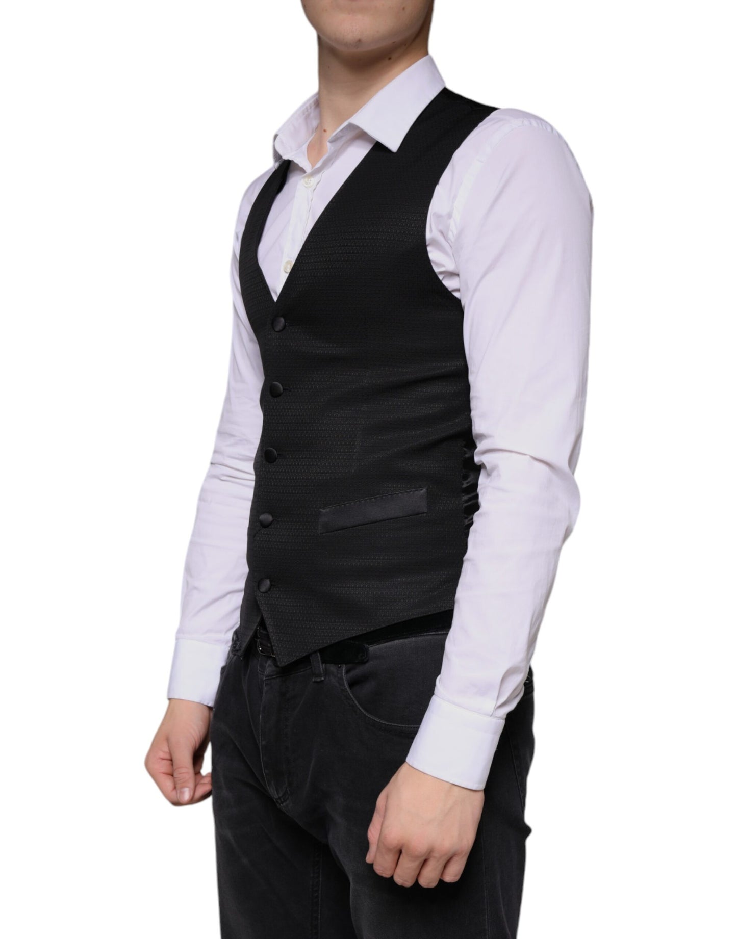 Dolce & Gabbana Schwarze Wollweste, formelle Weste