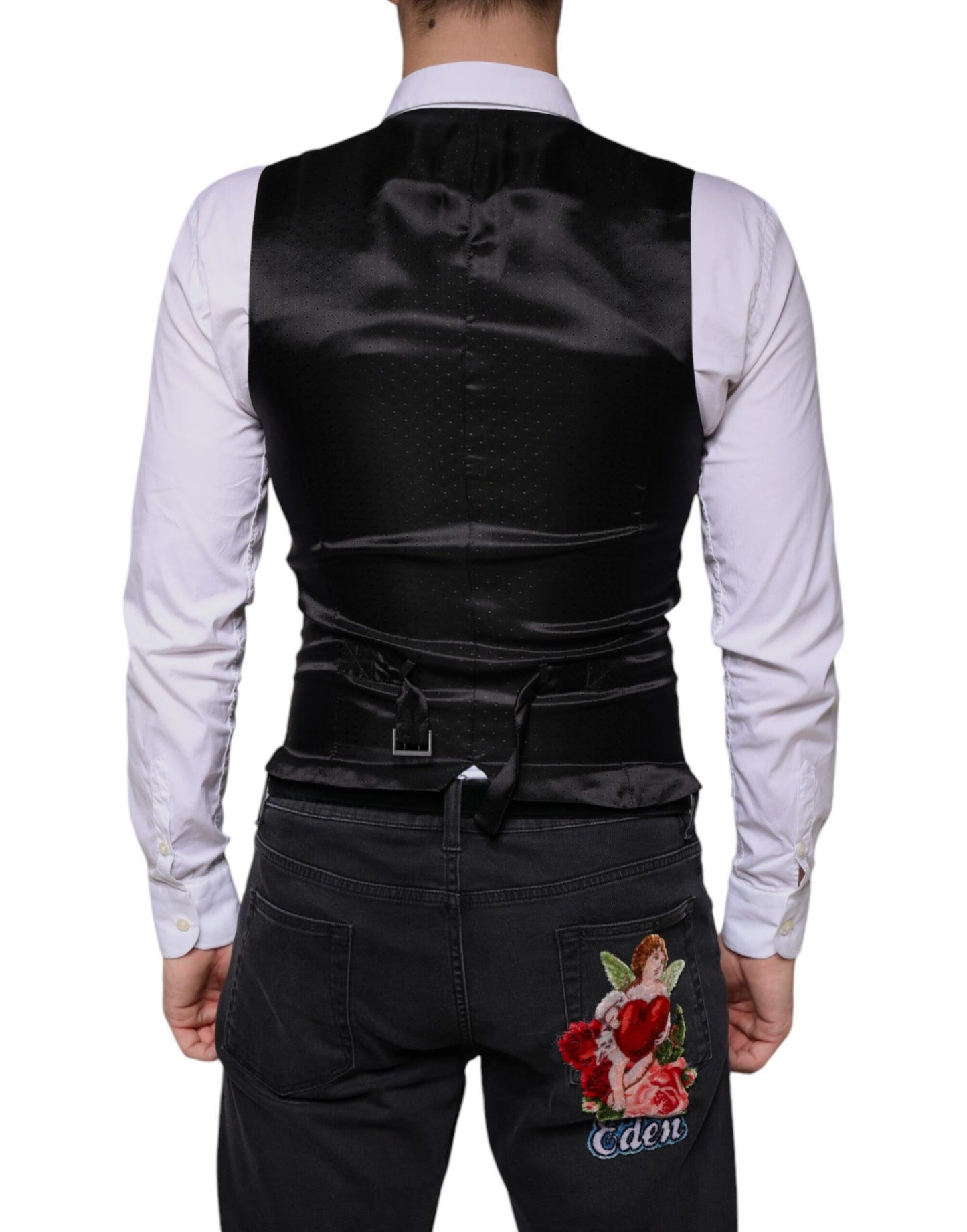 Dolce & Gabbana Schwarze Wollweste, formelle Weste