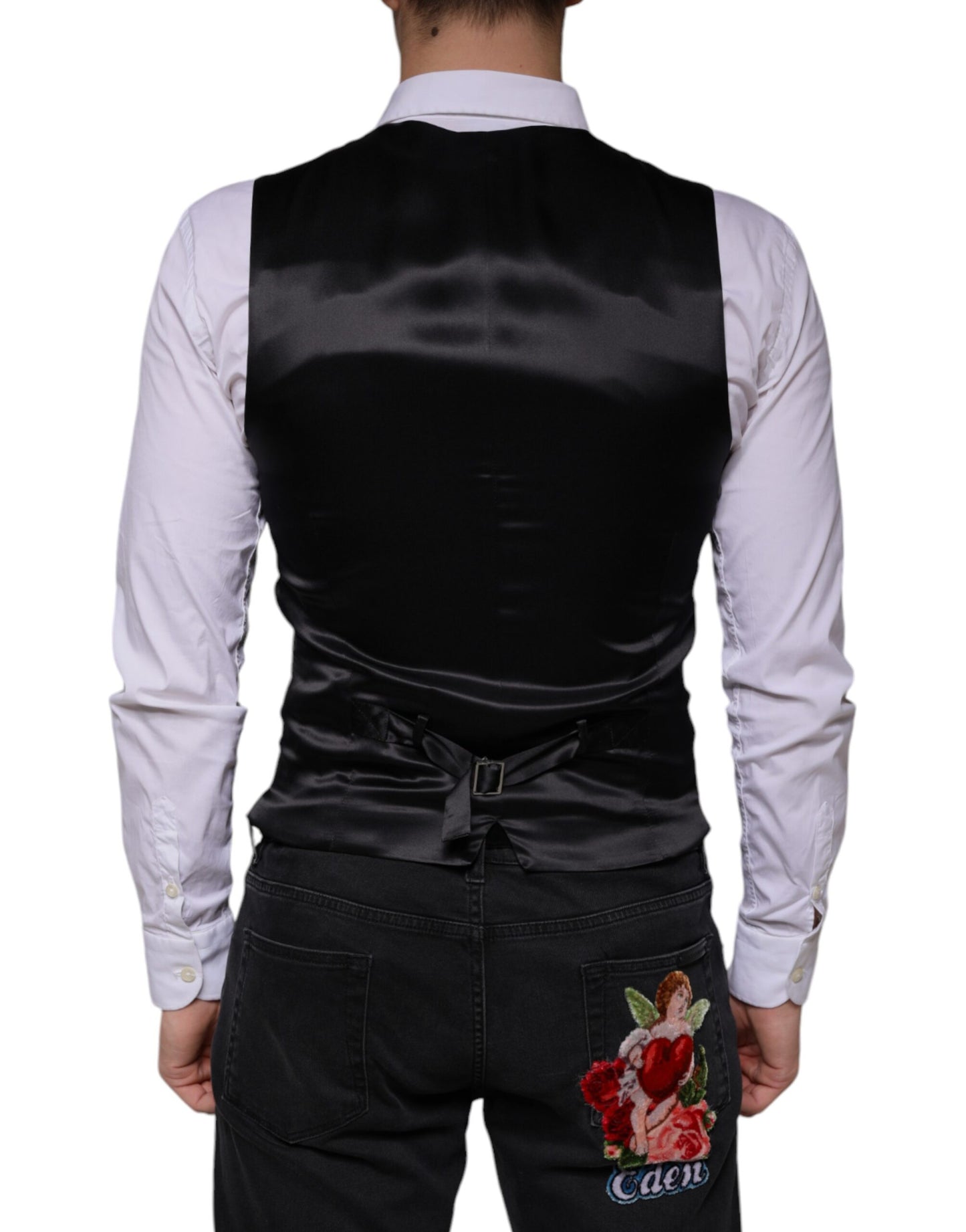 Dolce & Gabbana Schwarze Wollweste, formelle Weste