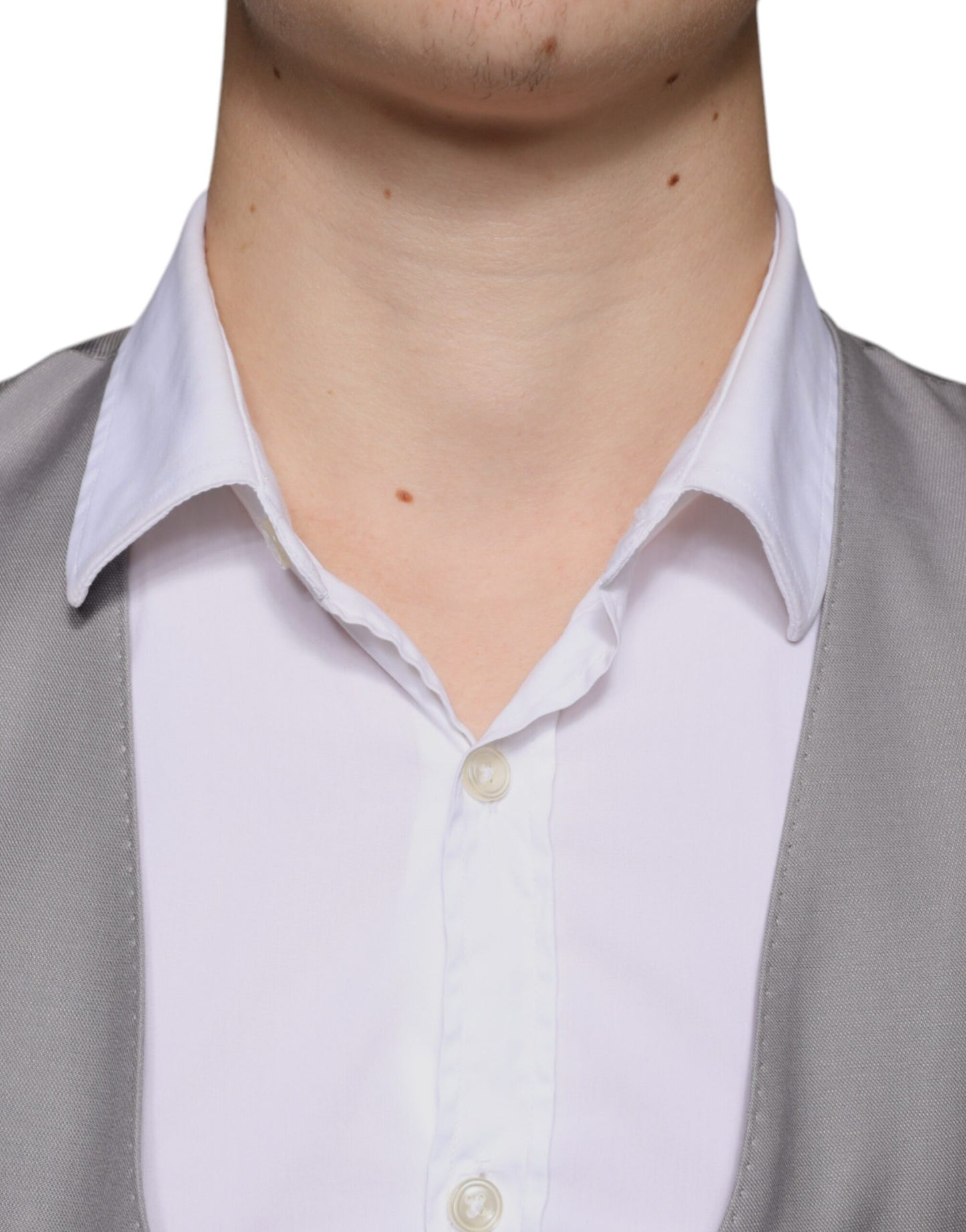 Dolce & Gabbana Hellgraue Weste aus Wolle für formelle Anlässe
