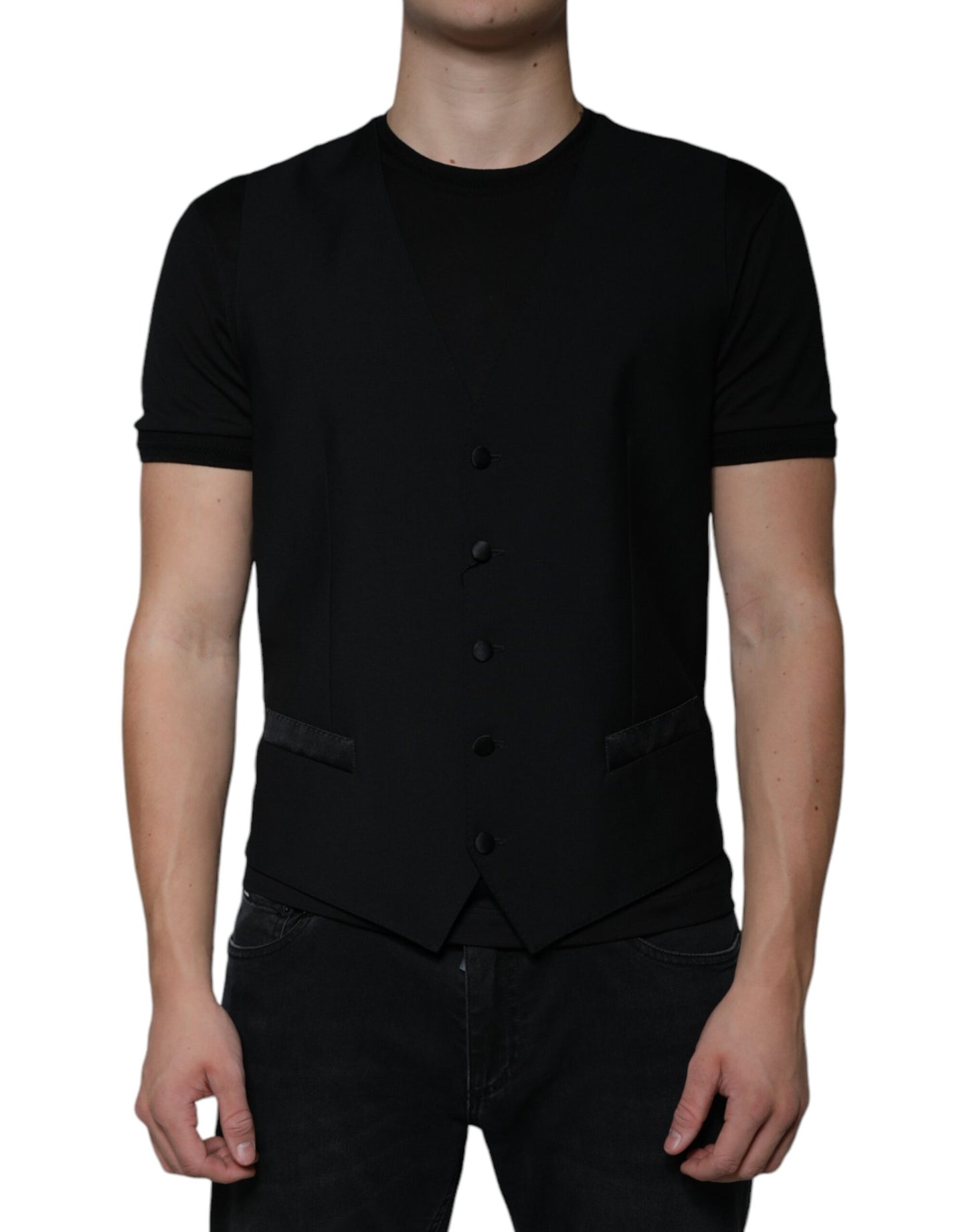 Dolce & Gabbana Schwarze Weste aus Wolle für formelle Anlässe für Herren