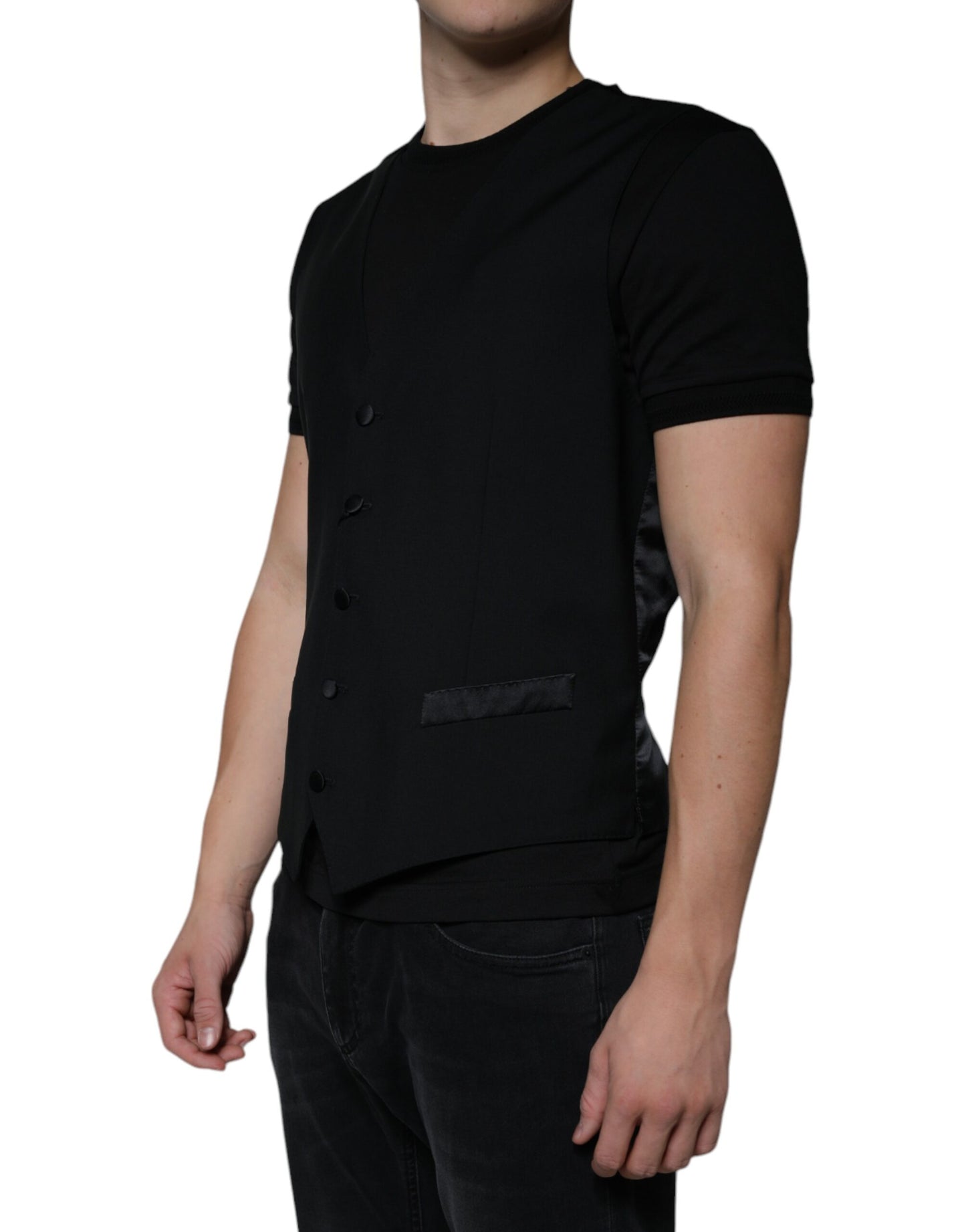 Dolce & Gabbana Schwarze Weste aus Wolle für formelle Anlässe für Herren