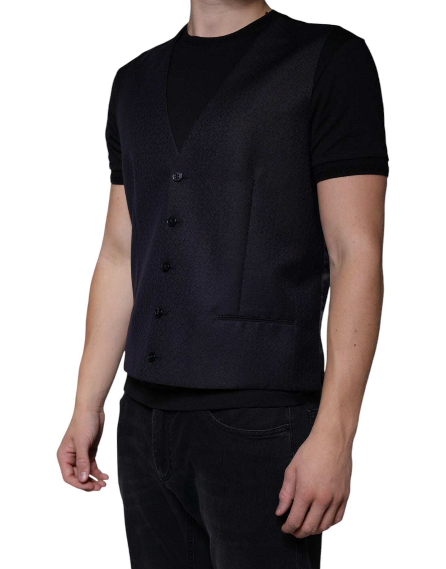 Dolce & Gabbana Schwarze Wollweste, formelle Weste