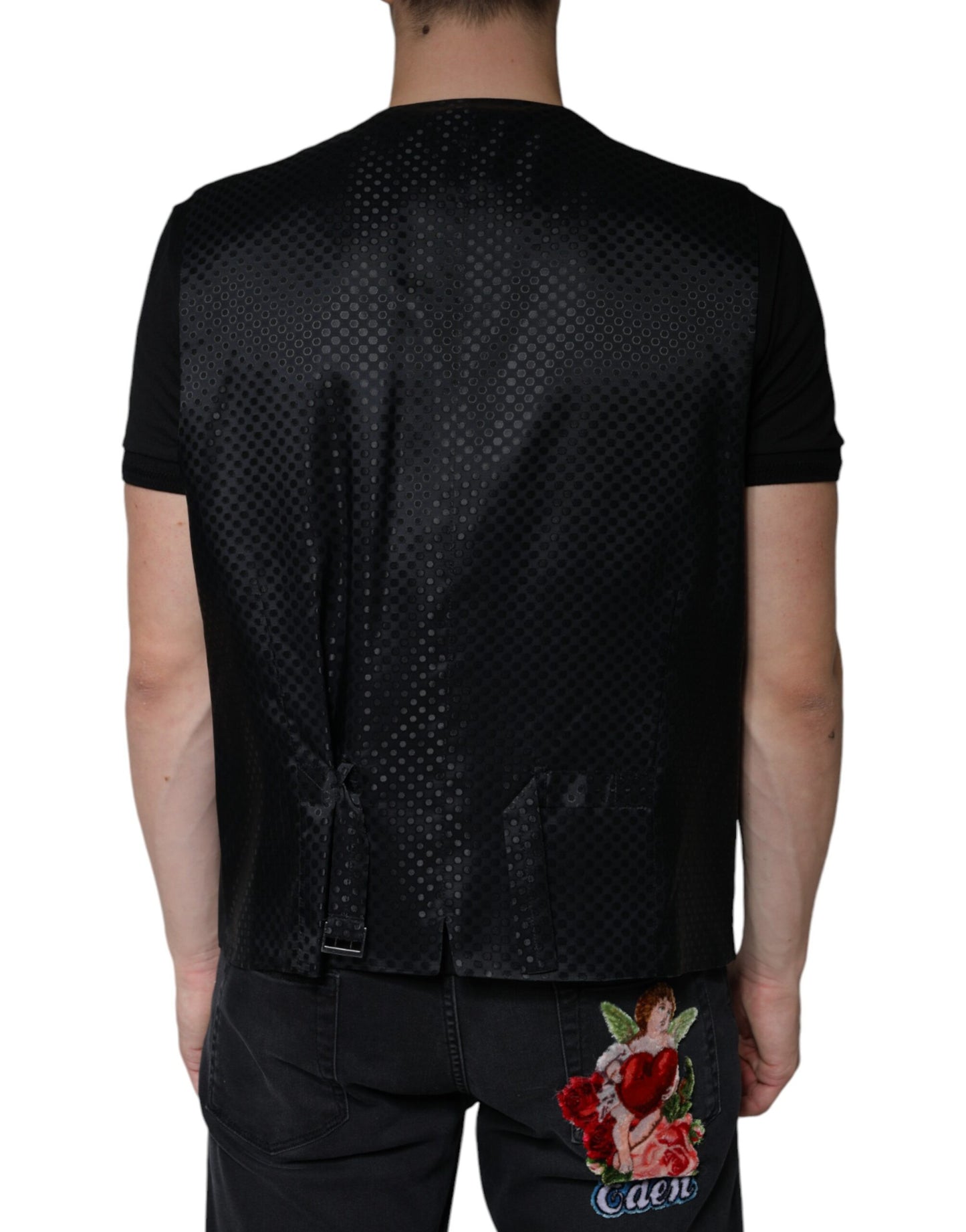 Dolce & Gabbana Schwarze Wollweste, formelle Weste