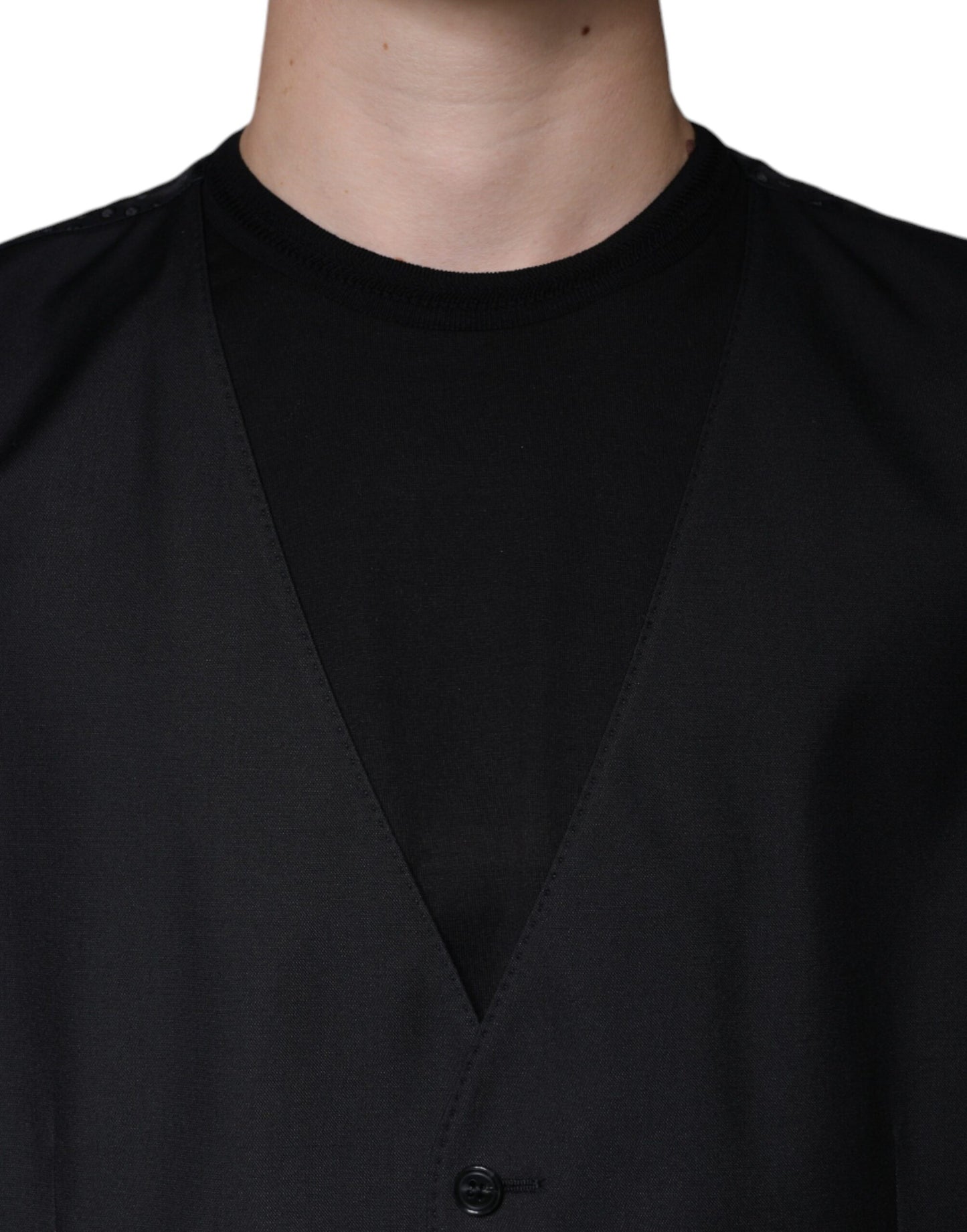 Dolce & Gabbana Schwarze Wollweste, formelle Weste