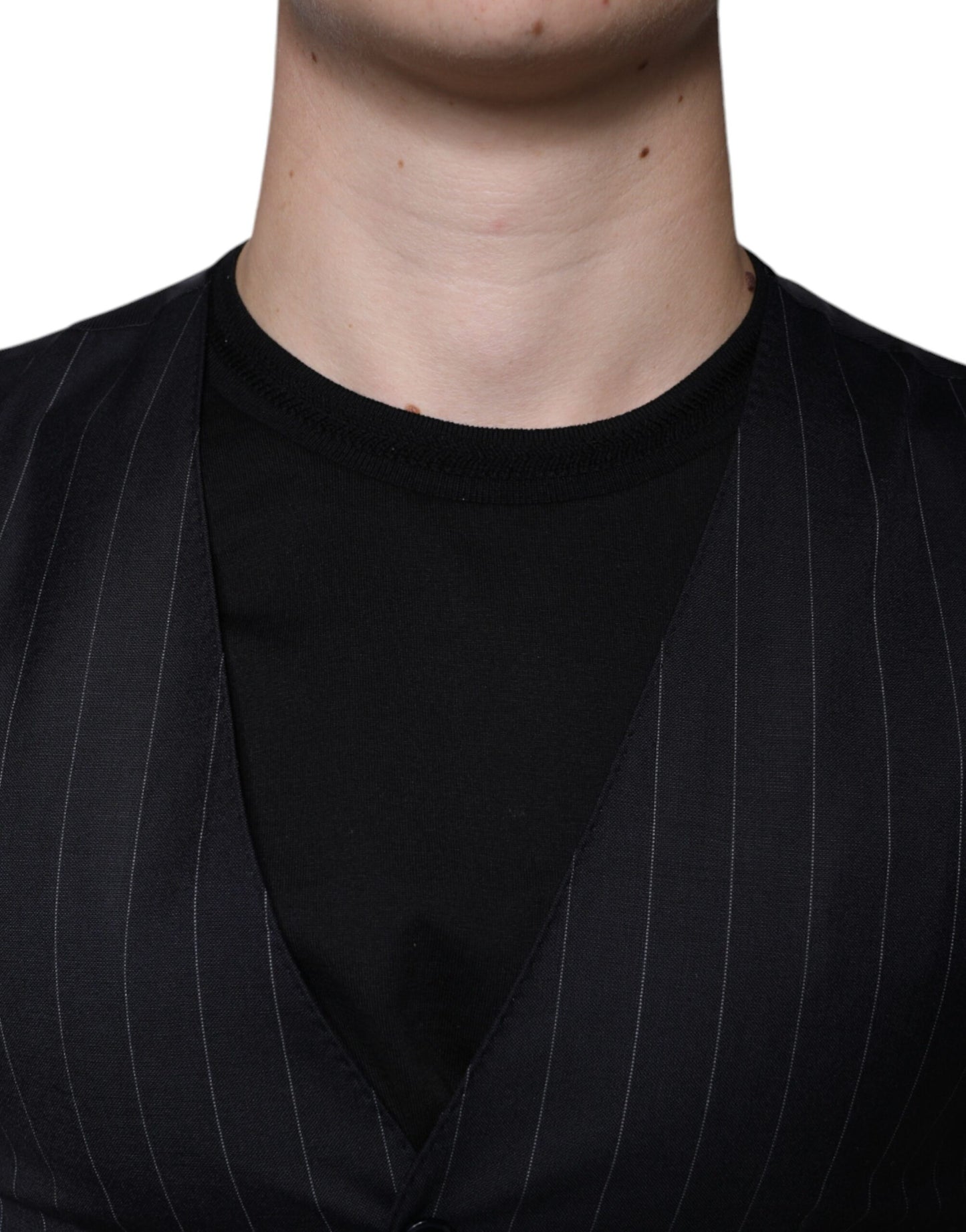 Dolce & Gabbana Schwarze Lederweste, formelle Weste