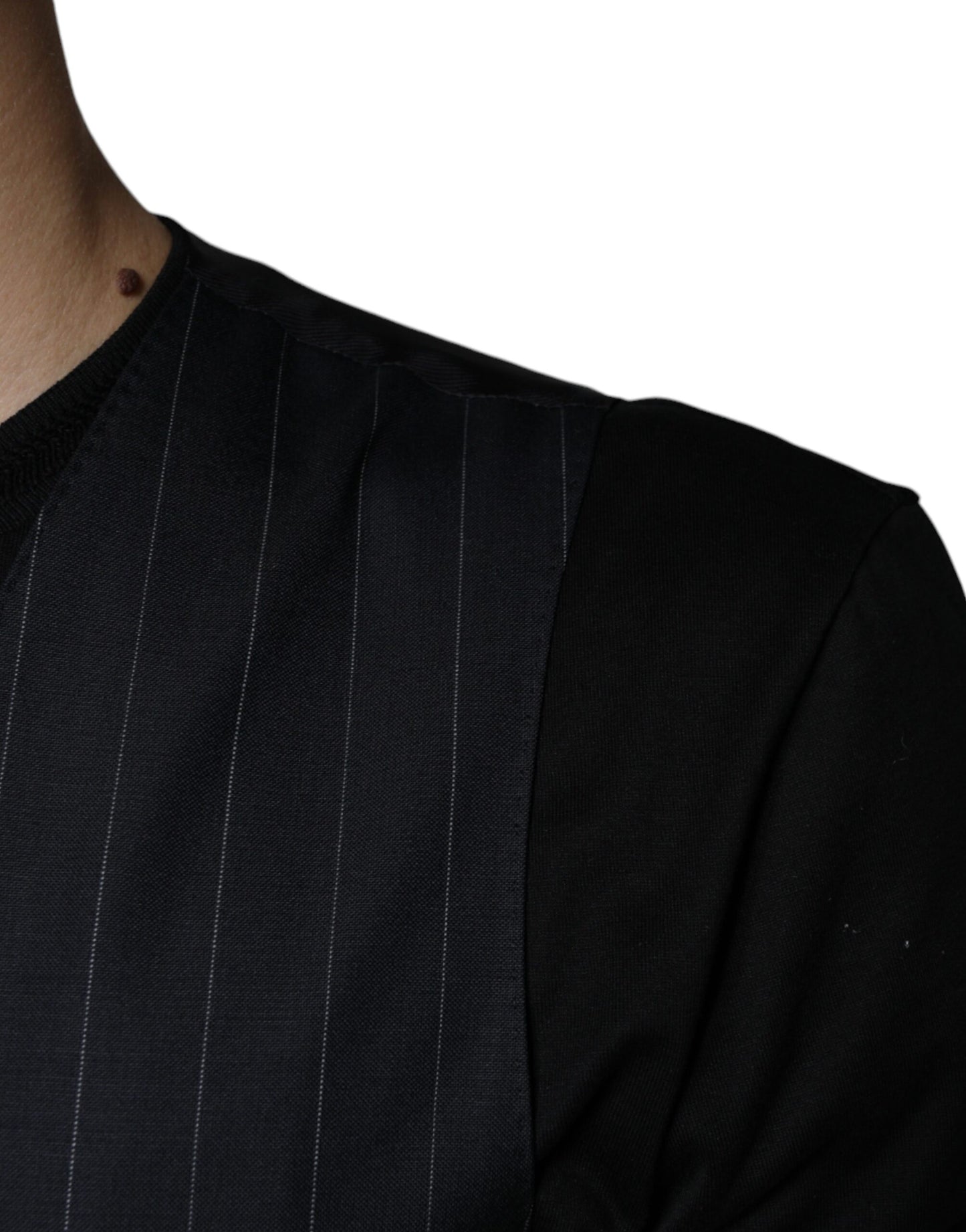 Dolce & Gabbana Schwarze Lederweste, formelle Weste