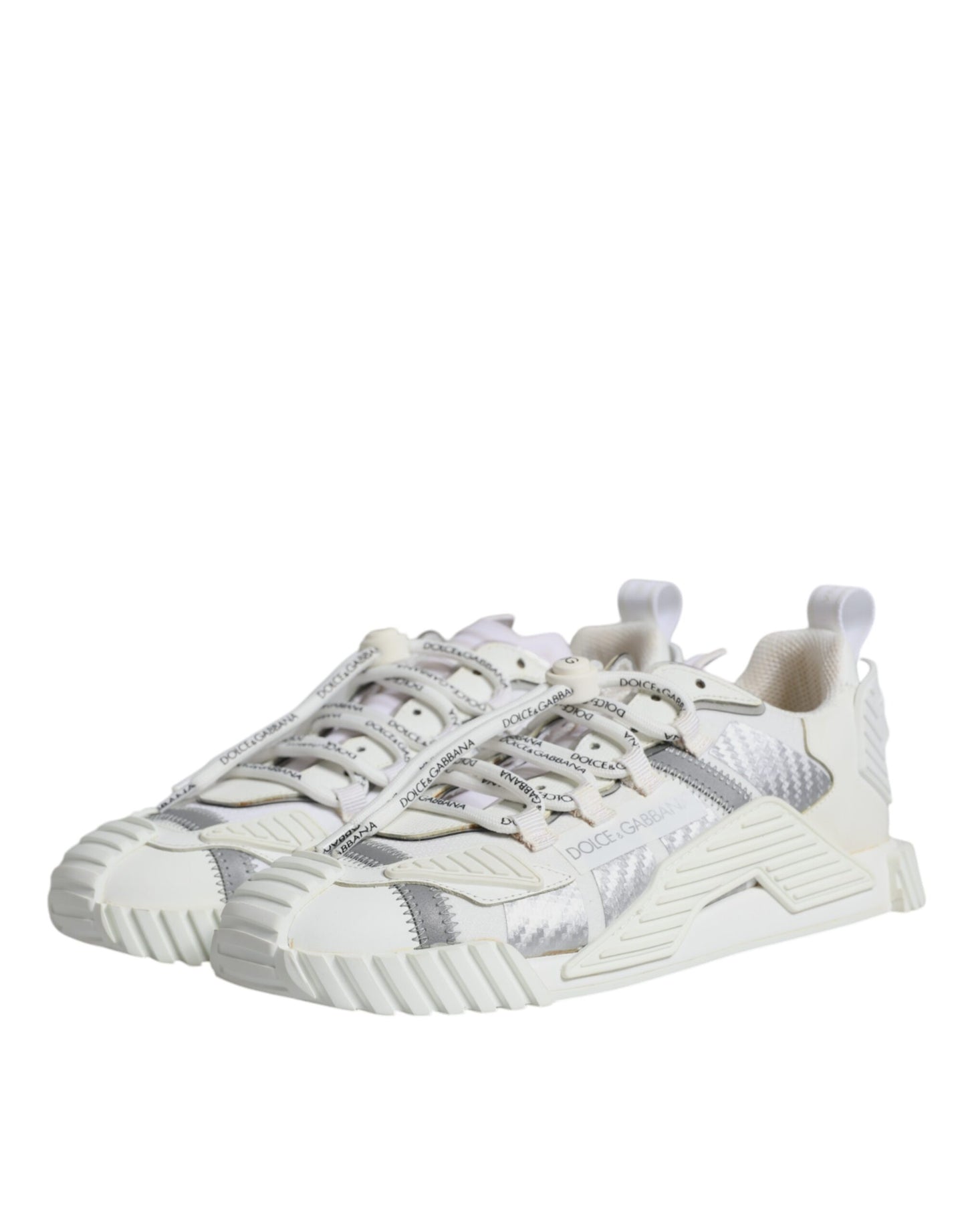 Dolce & Gabbana – Weiße, niedrige Schnürschuhe NS1