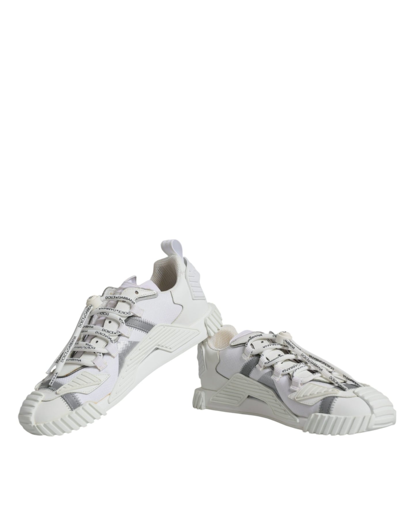 Dolce & Gabbana – Weiße, niedrige Schnürschuhe NS1