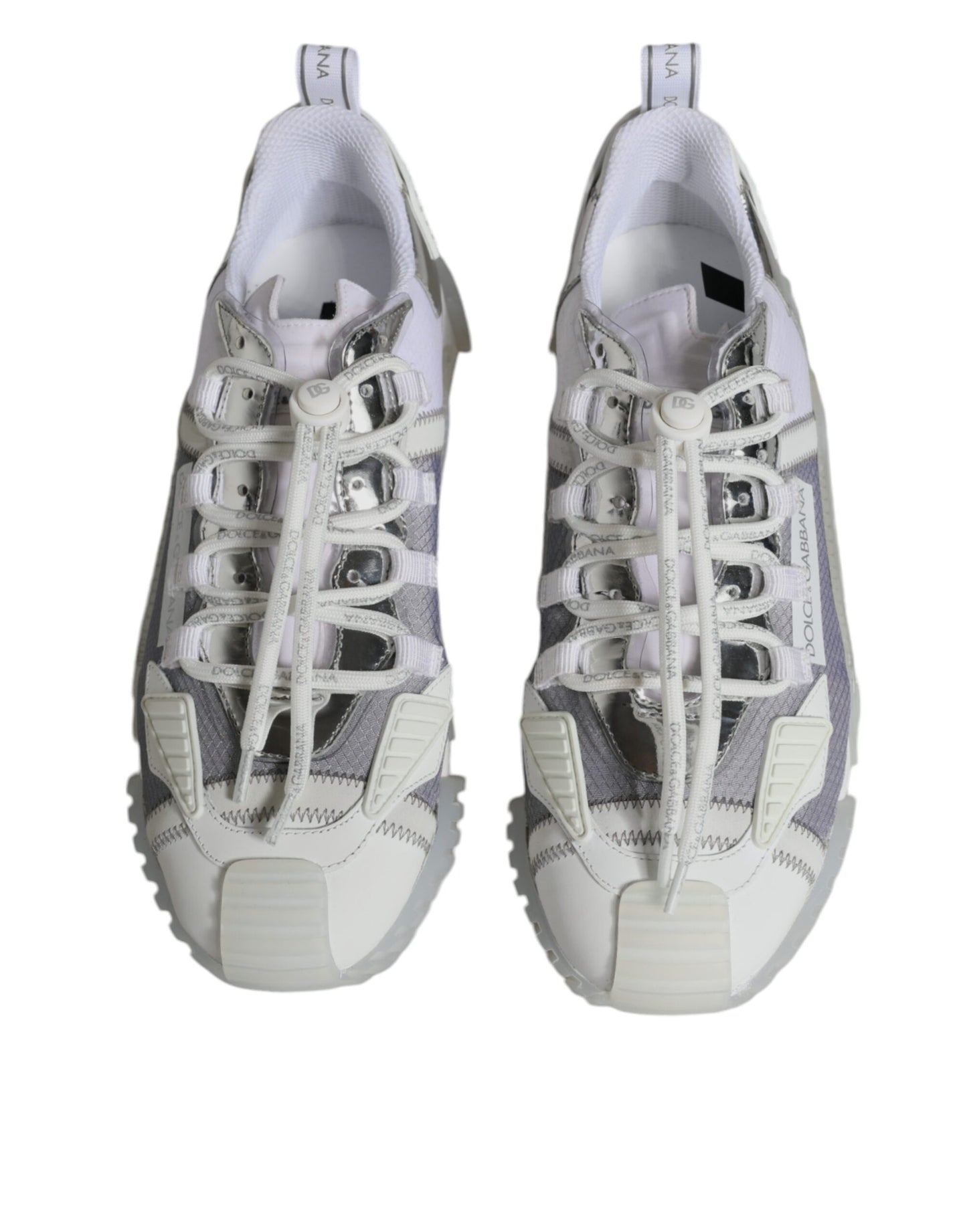 Dolce & Gabbana Weiß Silber Low Top NS1 Sneakers Schuhe