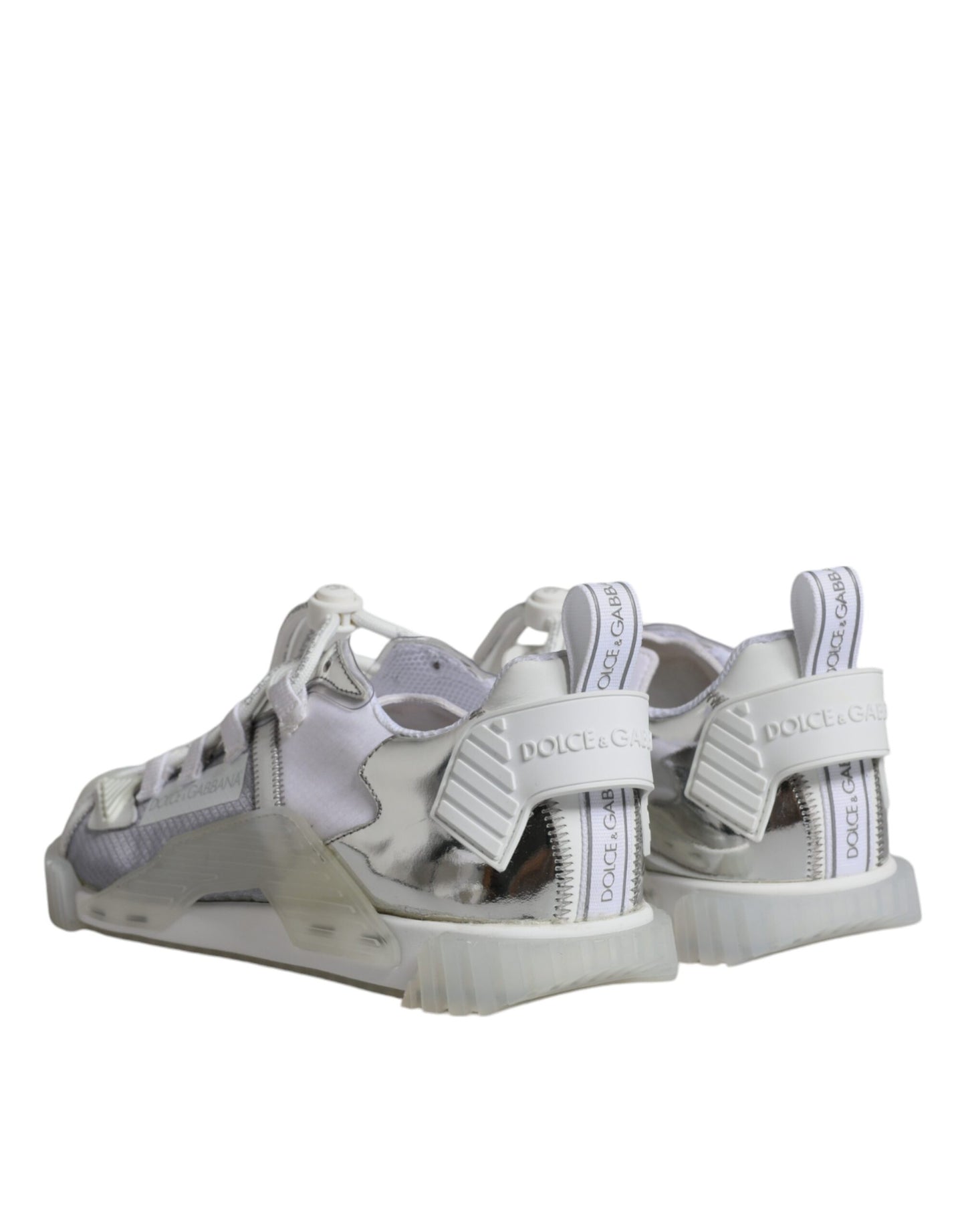 Dolce & Gabbana Weiß Silber Low Top NS1 Sneakers Schuhe