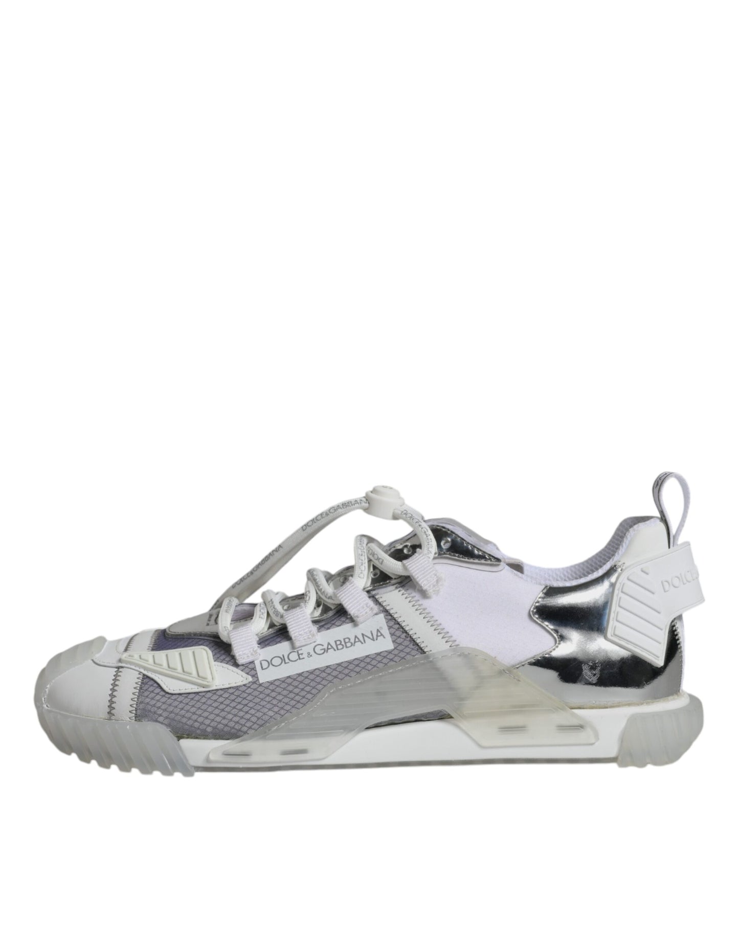 Dolce & Gabbana Weiß Silber Low Top NS1 Sneakers Schuhe