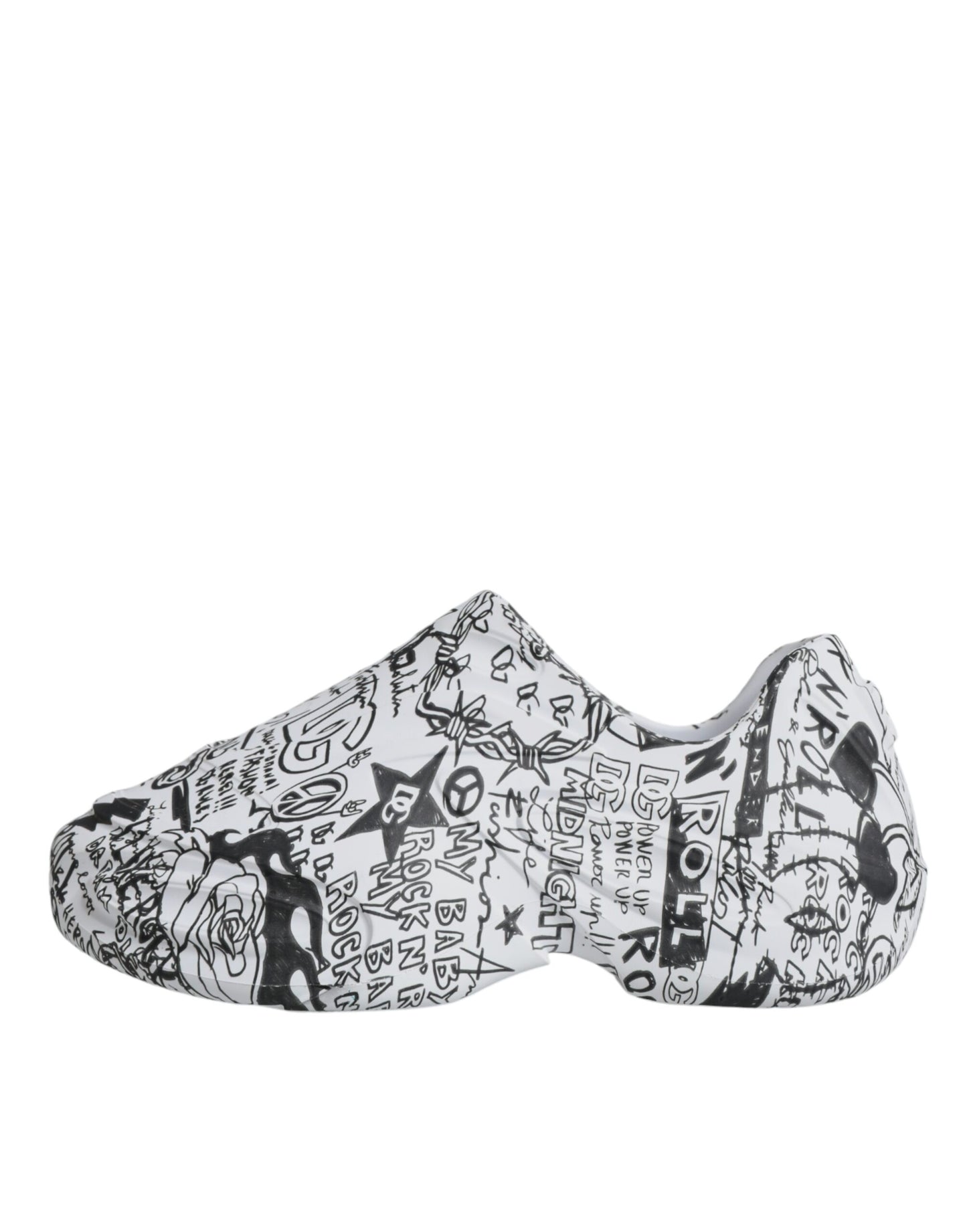 Dolce & Gabbana Daymaster Sneakers in Weiß und Schwarz mit Graffiti-Motiv