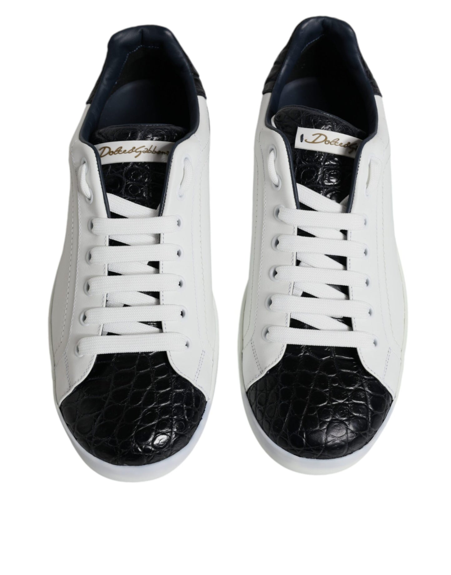 Dolce & Gabbana – Portofino-Sneakers aus weißem Leder mit Logo