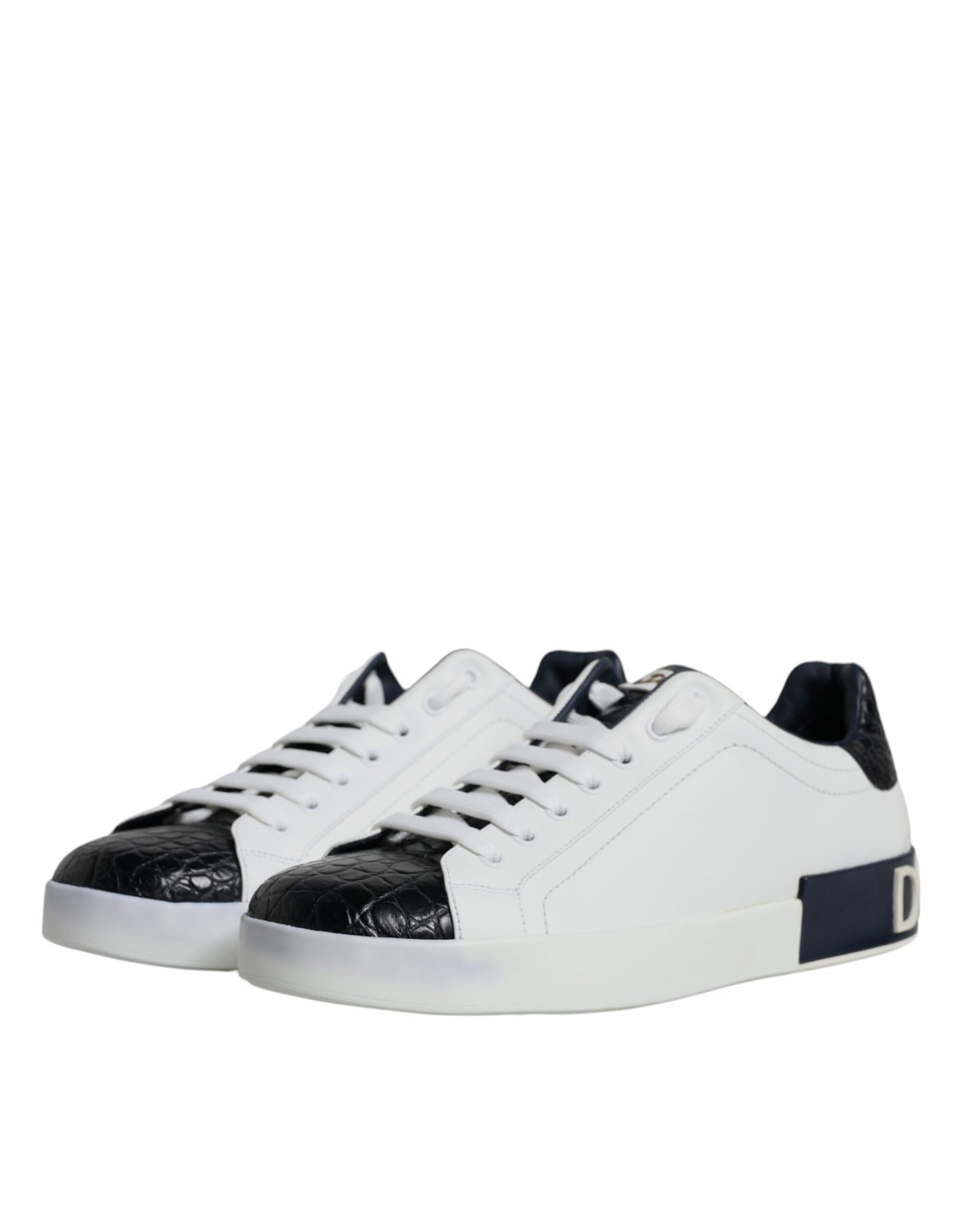 Dolce & Gabbana – Portofino-Sneakers aus weißem Leder mit Logo