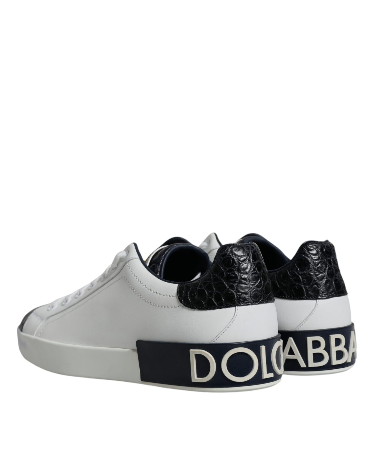 Dolce & Gabbana – Portofino-Sneakers aus weißem Leder mit Logo
