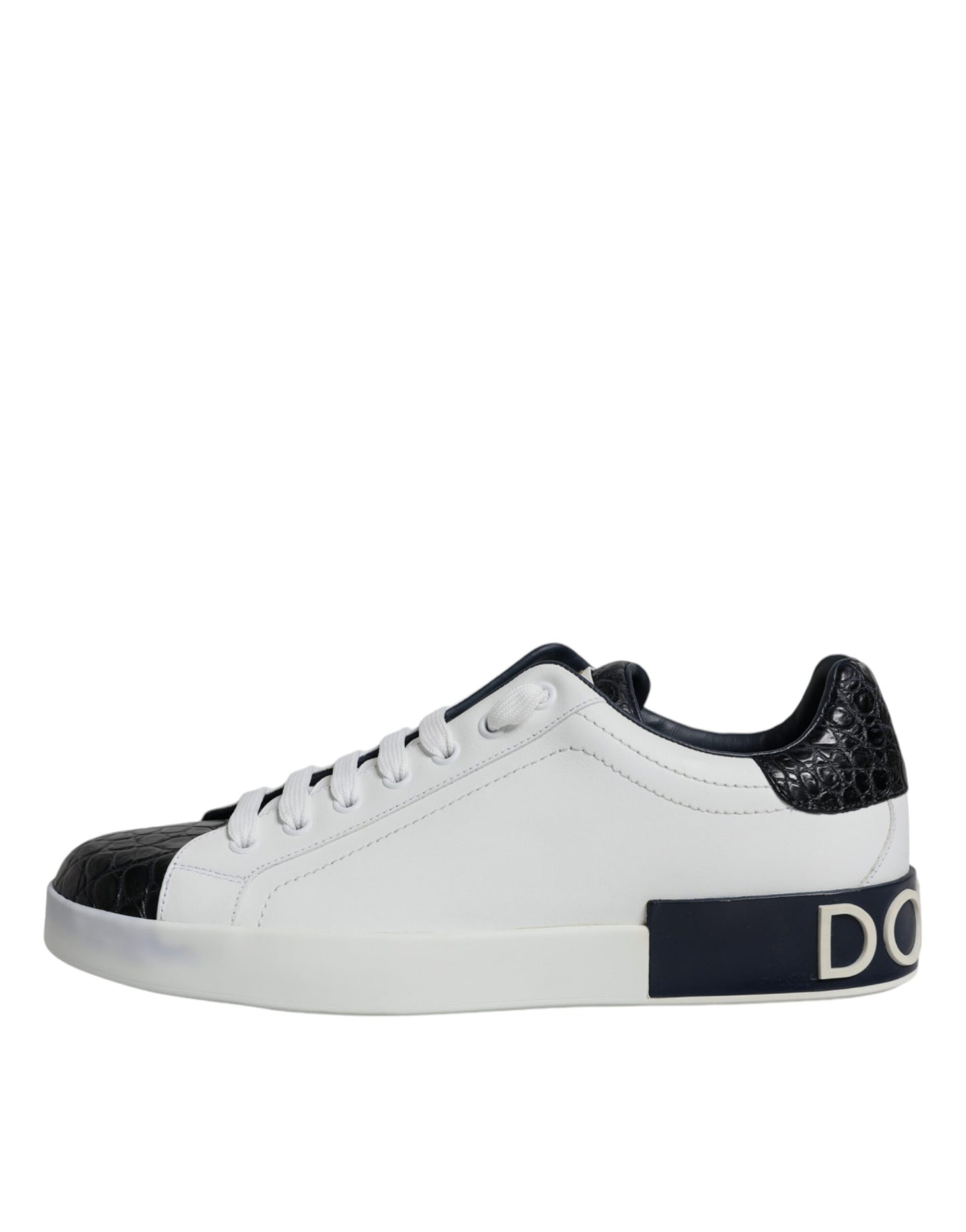 Dolce & Gabbana – Portofino-Sneakers aus weißem Leder mit Logo