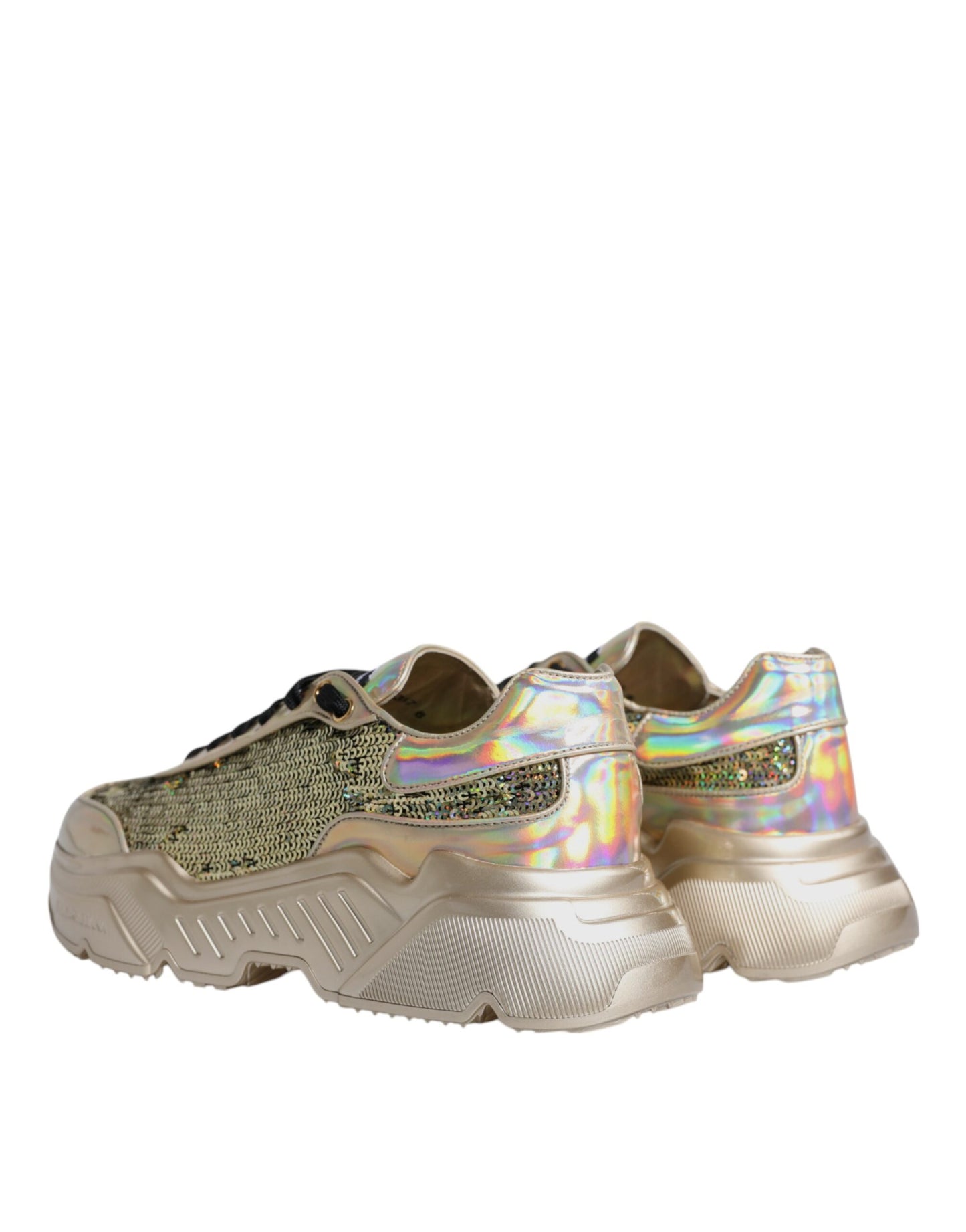Dolce & Gabbana Daymaster Sneakers mit schillernden Pailletten in Gold