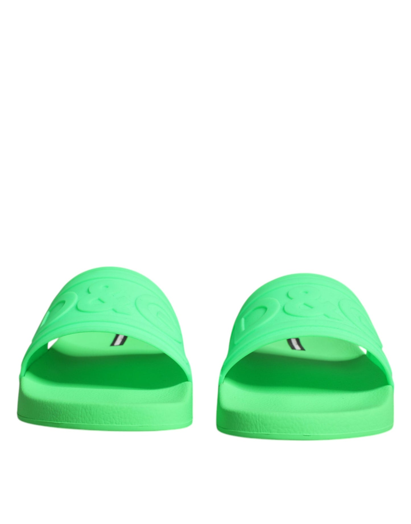 Dolce & Gabbana Grüne Leder-Sandalen, Strandschuhe