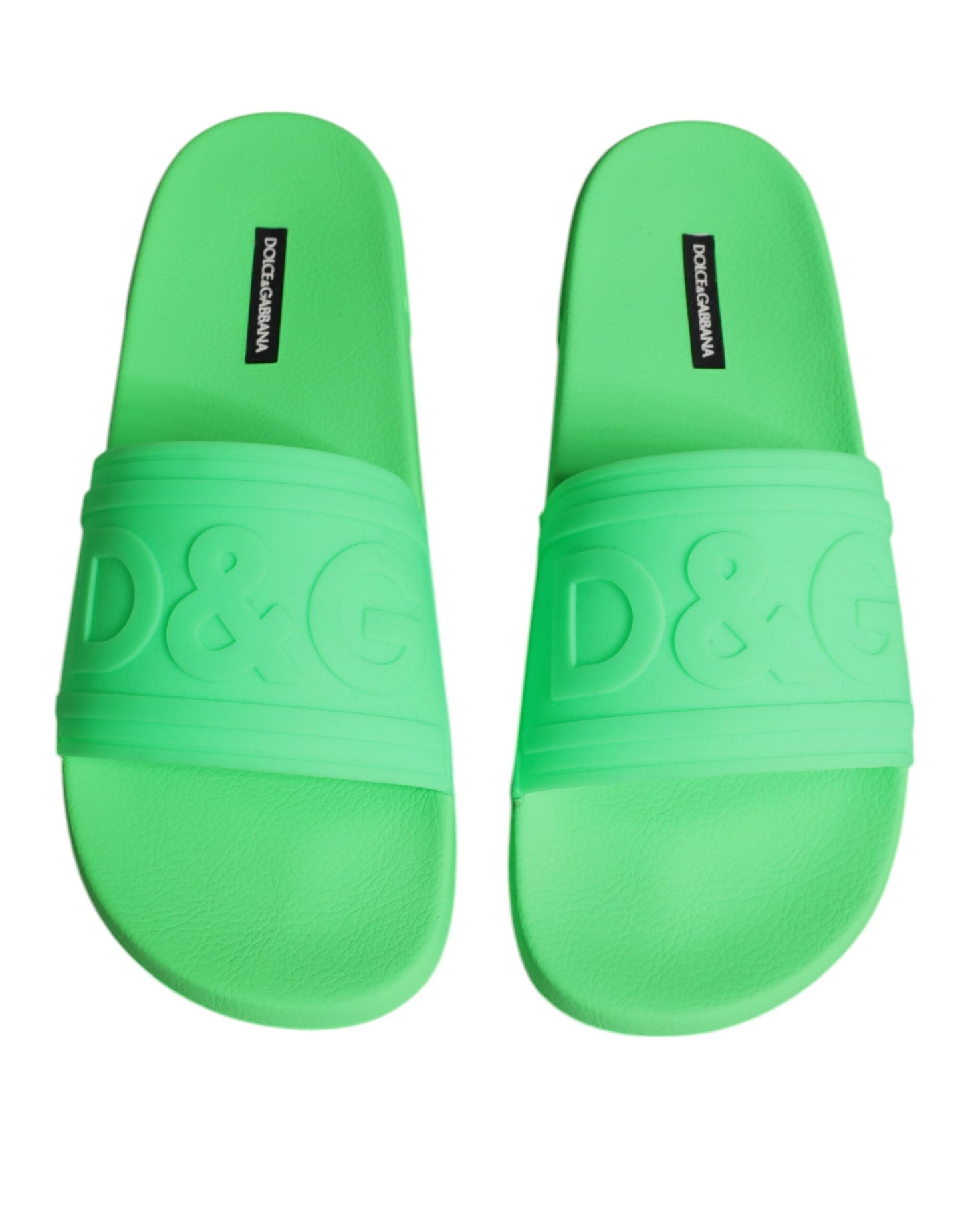 Dolce & Gabbana Grüne Leder-Sandalen, Strandschuhe