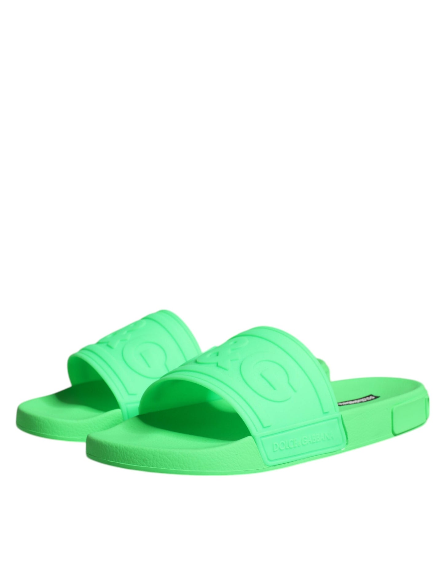 Dolce & Gabbana Grüne Leder-Sandalen, Strandschuhe