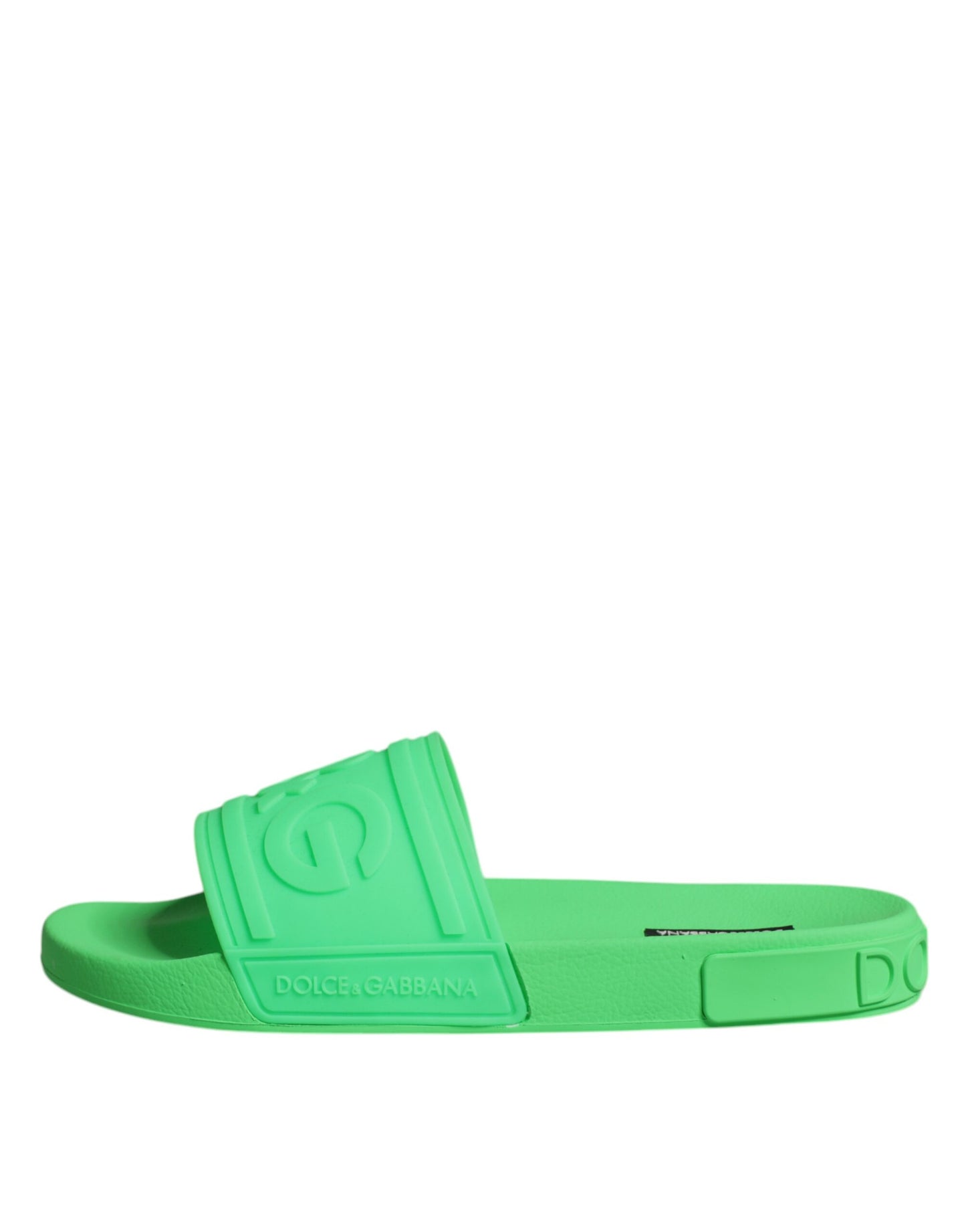 Dolce & Gabbana Grüne Leder-Sandalen, Strandschuhe