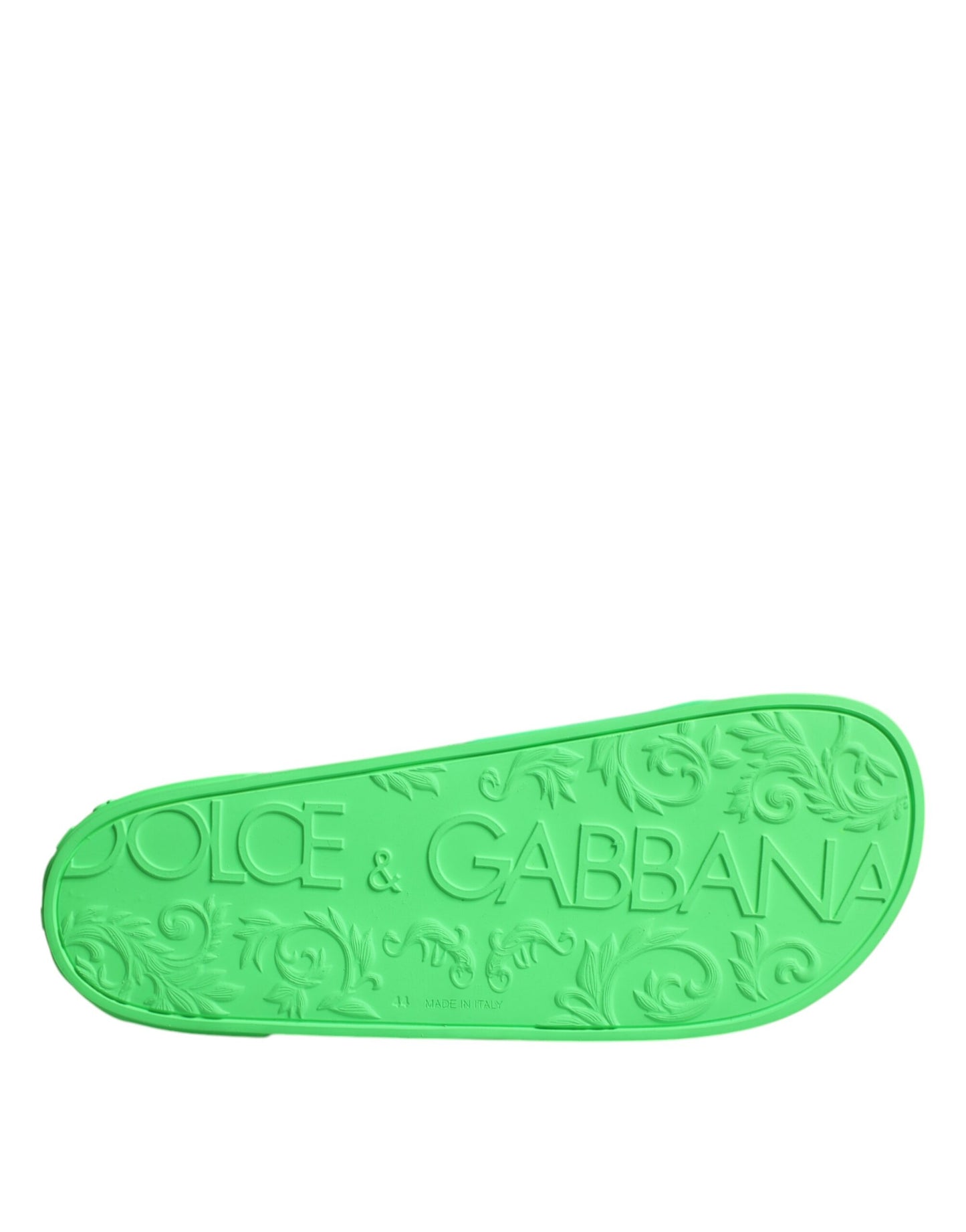 Dolce & Gabbana Grüne Leder-Sandalen, Strandschuhe