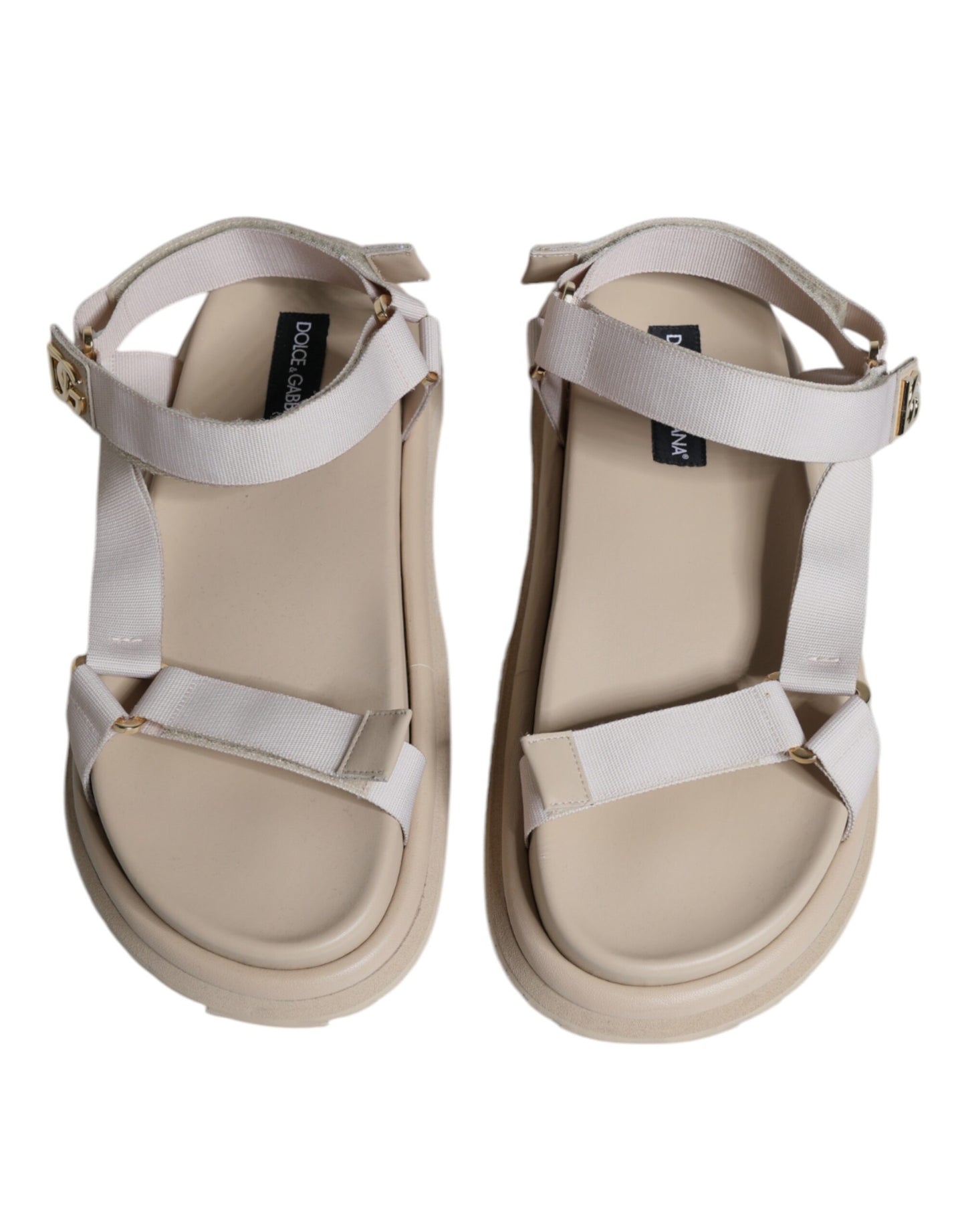 Dolce & Gabbana Beige Nappa Devotion Strap Herren Sandalen Schuhe