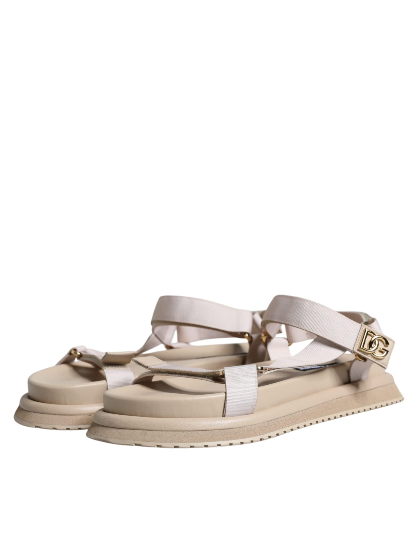 Dolce & Gabbana Beige Nappa Devotion Strap Herren Sandalen Schuhe