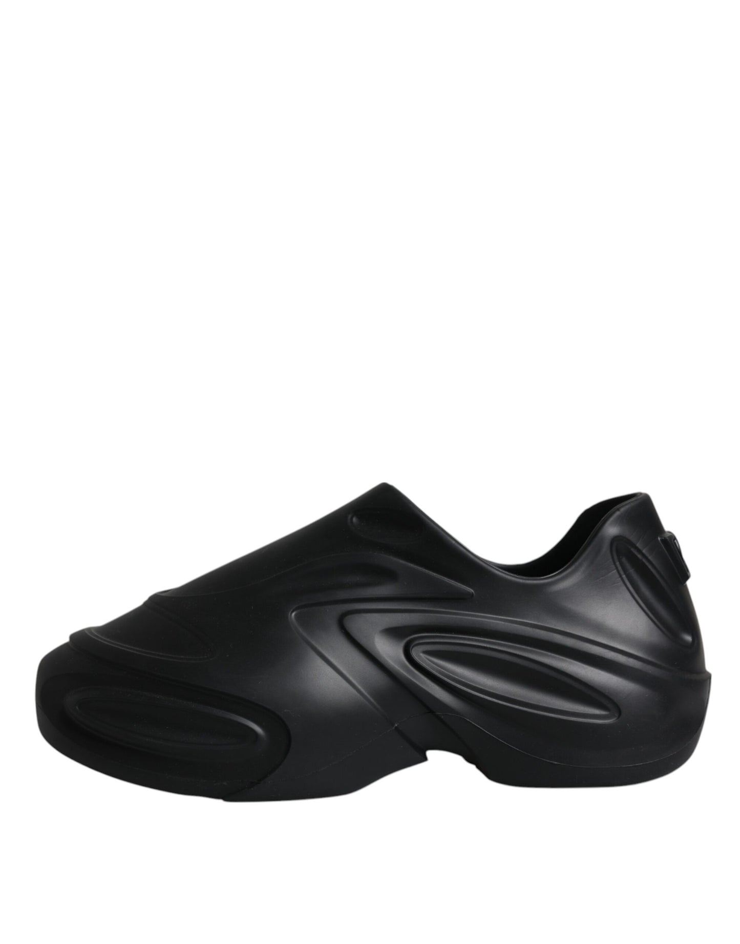 Dolce & Gabbana – Schwarze, folierte Gummi-Toy-Sneaker mit niedrigem Schaft
