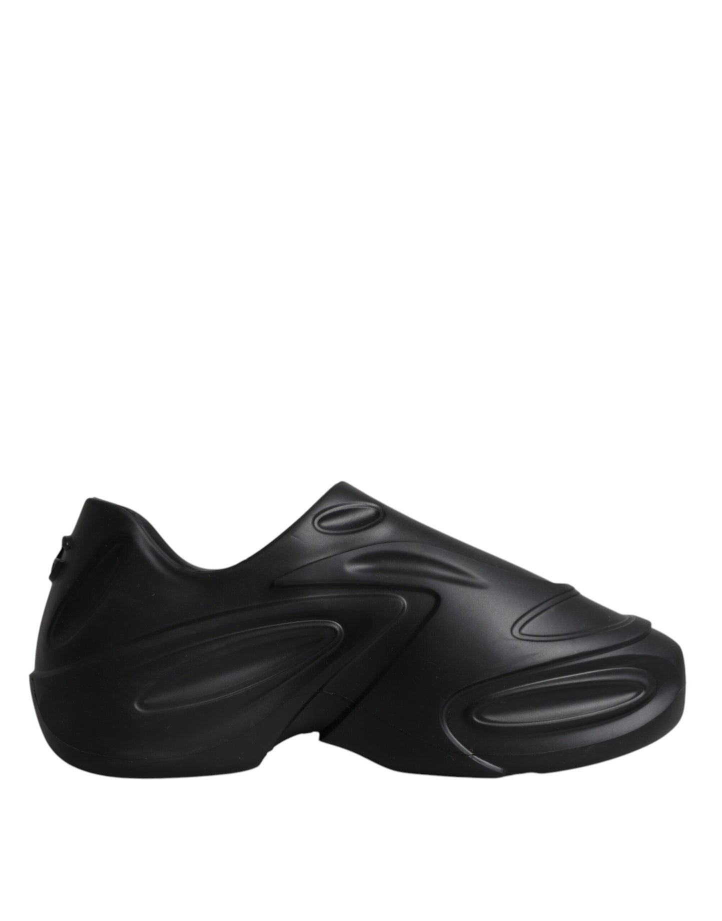 Dolce & Gabbana – Schwarze, folierte Gummi-Toy-Sneaker mit niedrigem Schaft