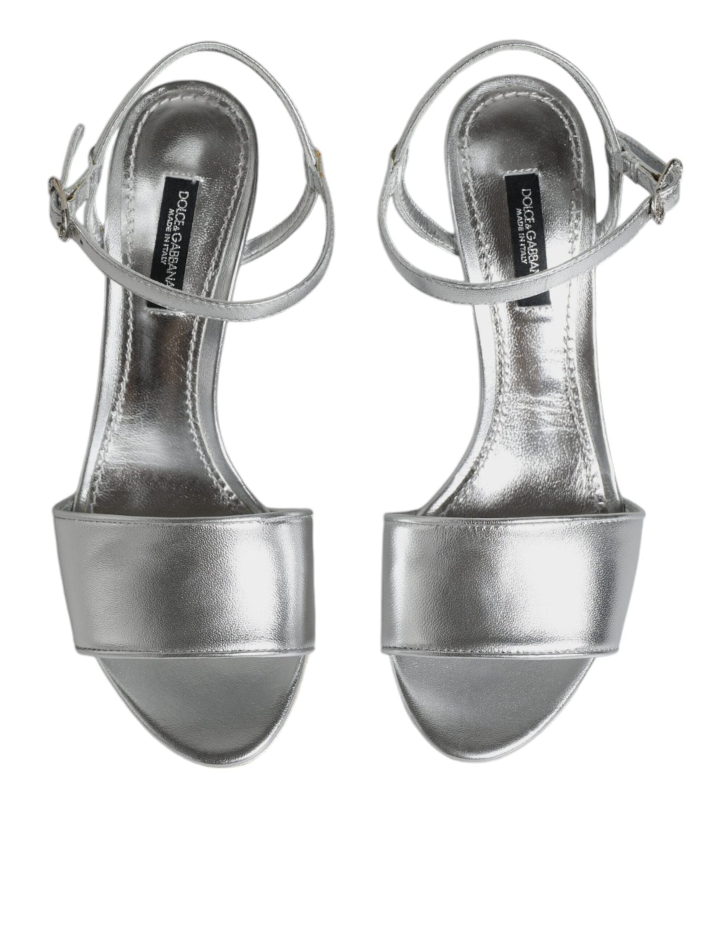 Dolce & Gabbana Silber KEIRA Heels Knöchelriemen Sandalen Schuhe