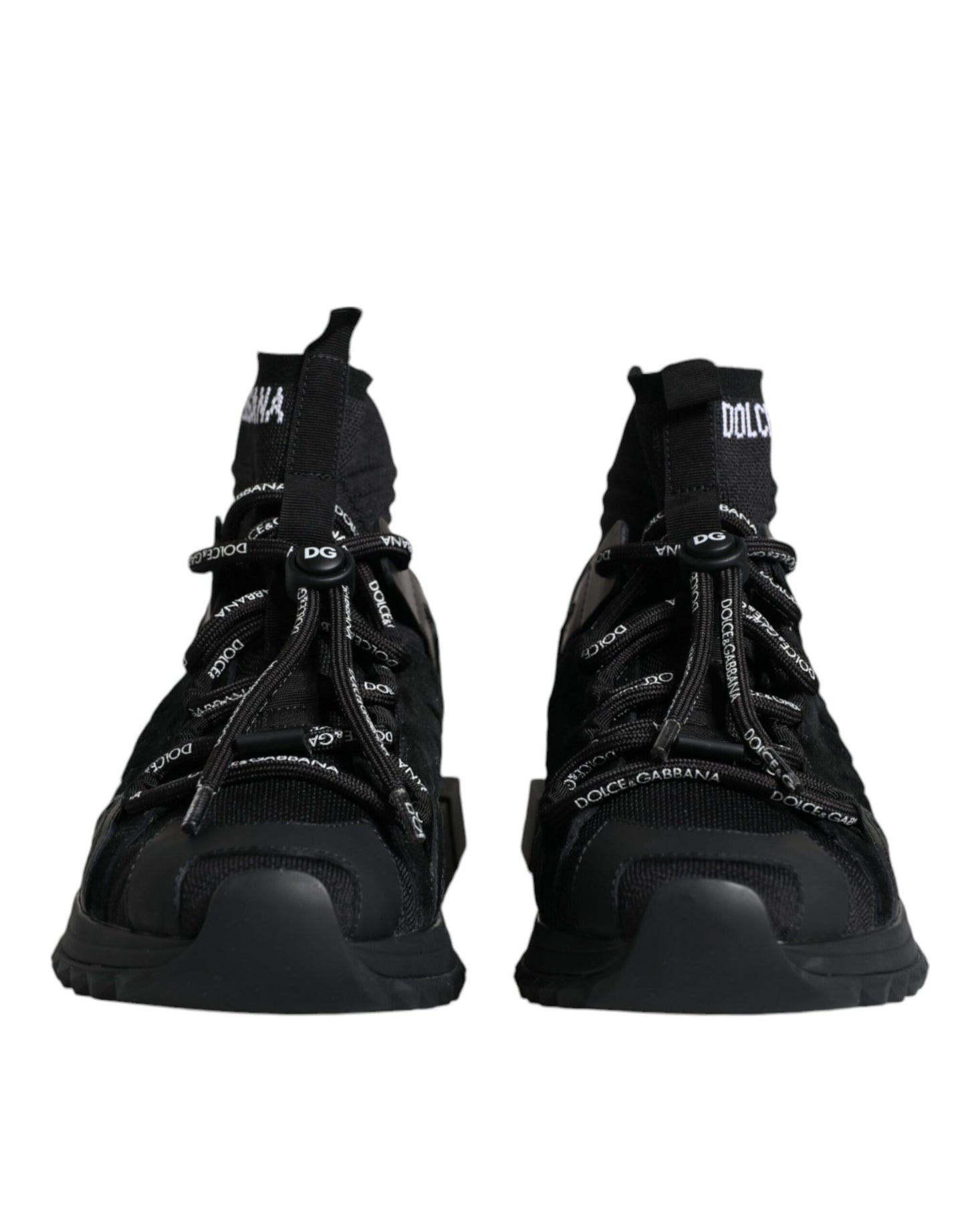 Dolce & Gabbana Schwarze Sorrento Socken Logo Sneakers Schuhe