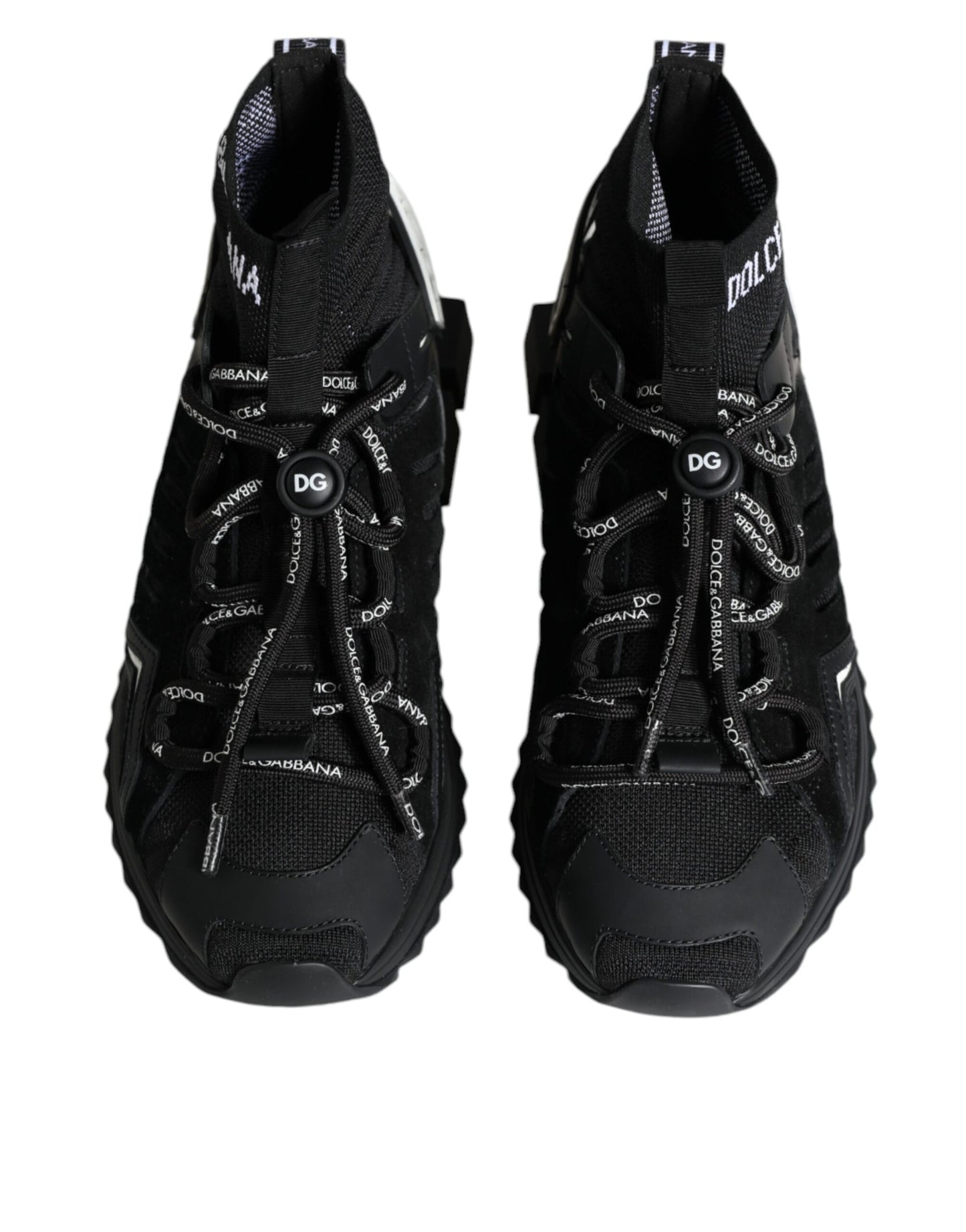 Dolce & Gabbana Schwarze Sorrento Socken Logo Sneakers Schuhe
