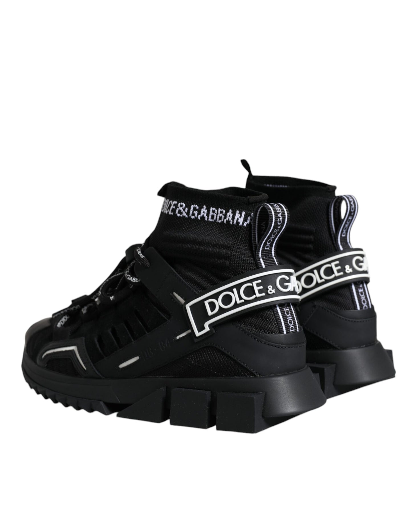 Dolce & Gabbana Schwarze Sorrento Socken Logo Sneakers Schuhe