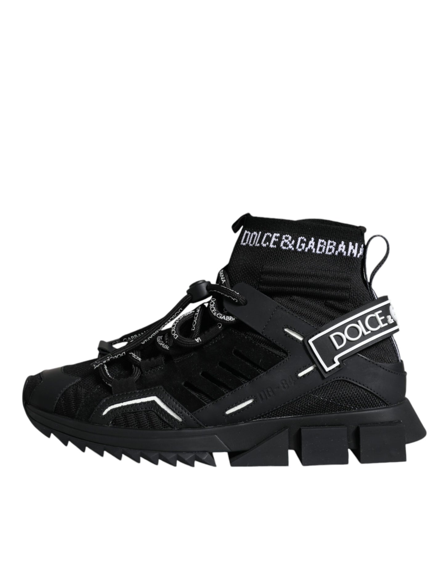 Dolce & Gabbana Schwarze Sorrento Socken Logo Sneakers Schuhe