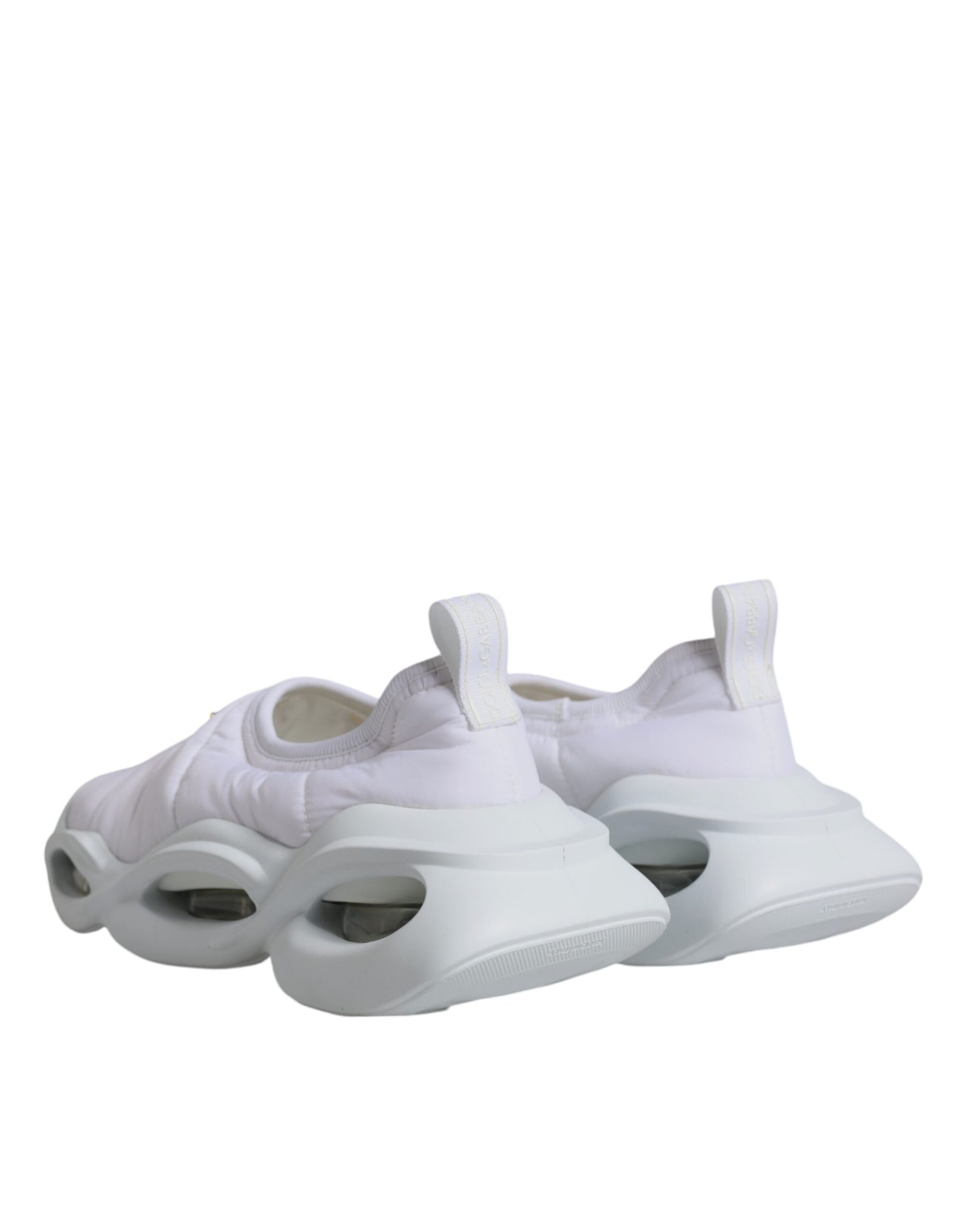 Dolce & Gabbana – Weiße, gepolsterte Low-Top-Sneakers aus Stoff