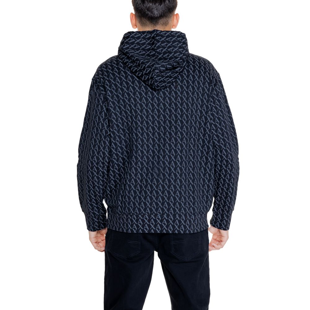 Armani Exchange – Schwarzer Kapuzenpullover aus Baumwolle