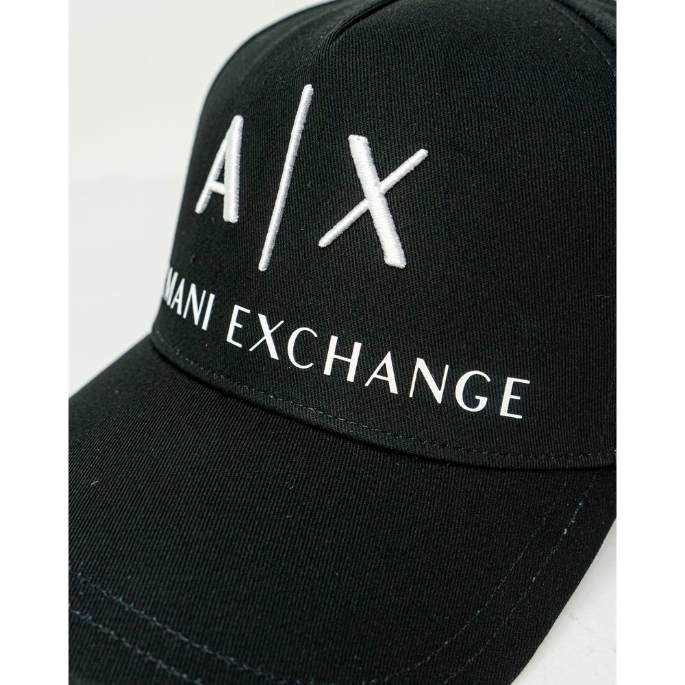 Armani Exchange – Schwarze Baseballkappe aus Baumwolle