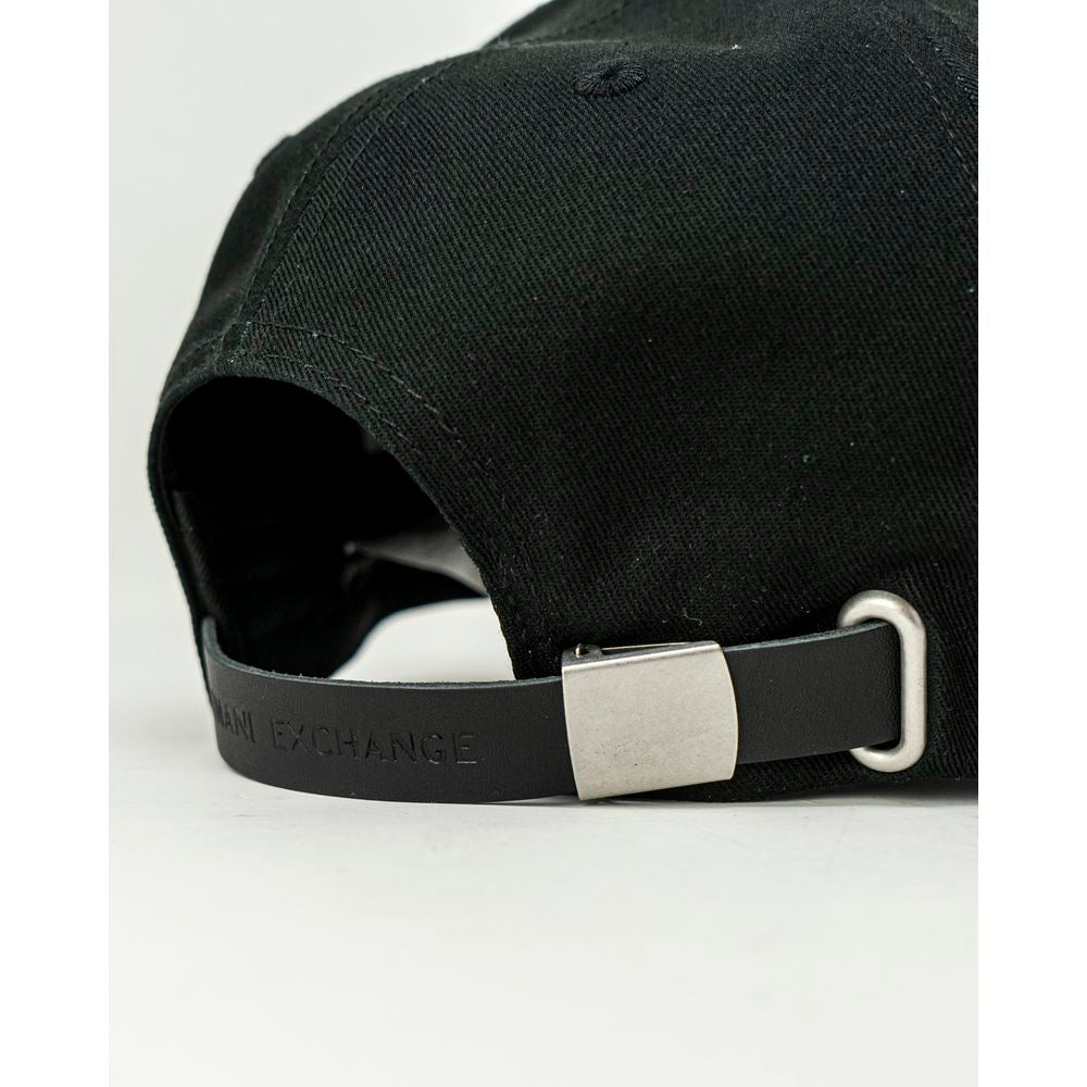 Armani Exchange – Schwarze Baseballkappe aus Baumwolle