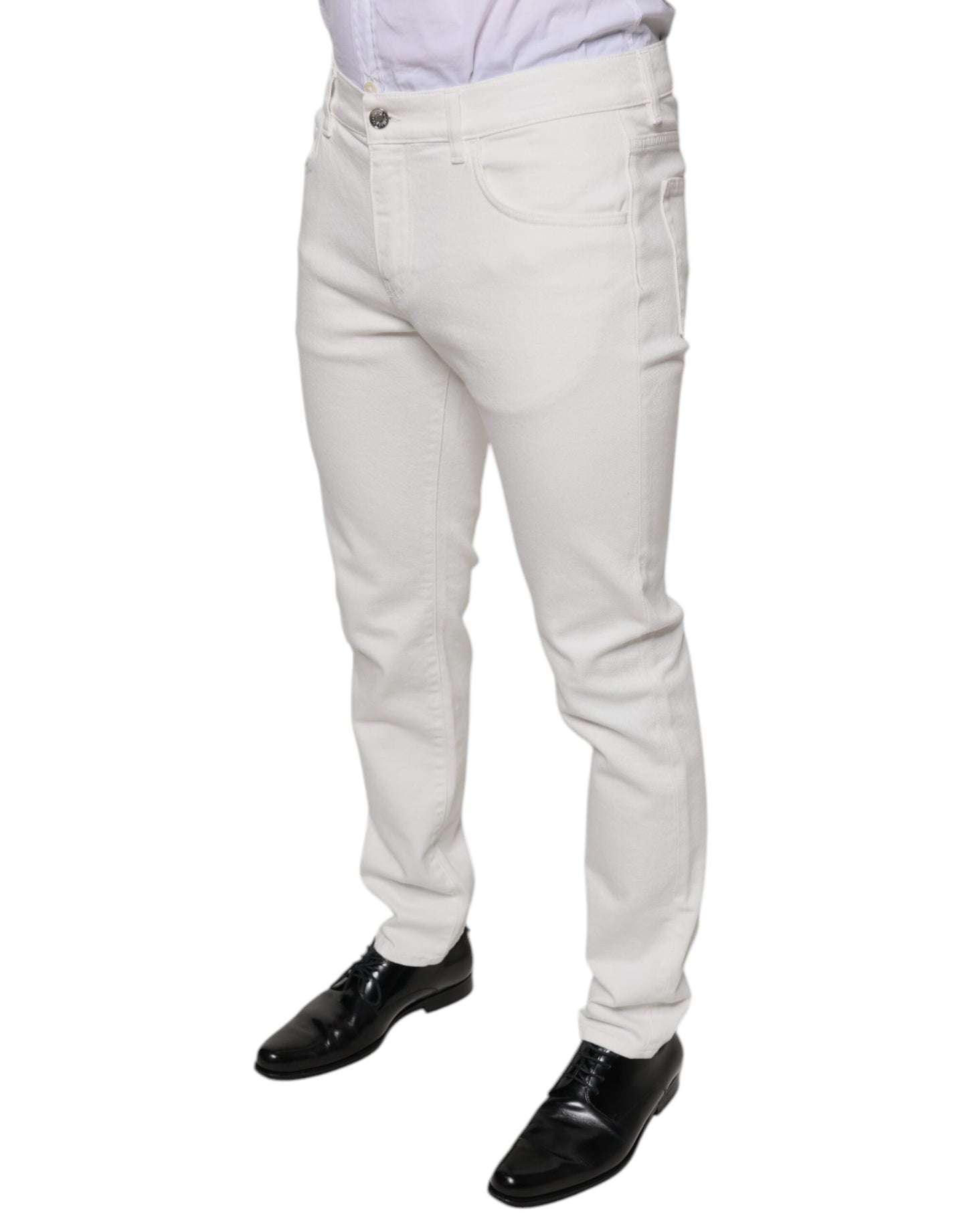 Dolce & Gabbana Weiße Skinny-Jeans aus Baumwolle für Herren