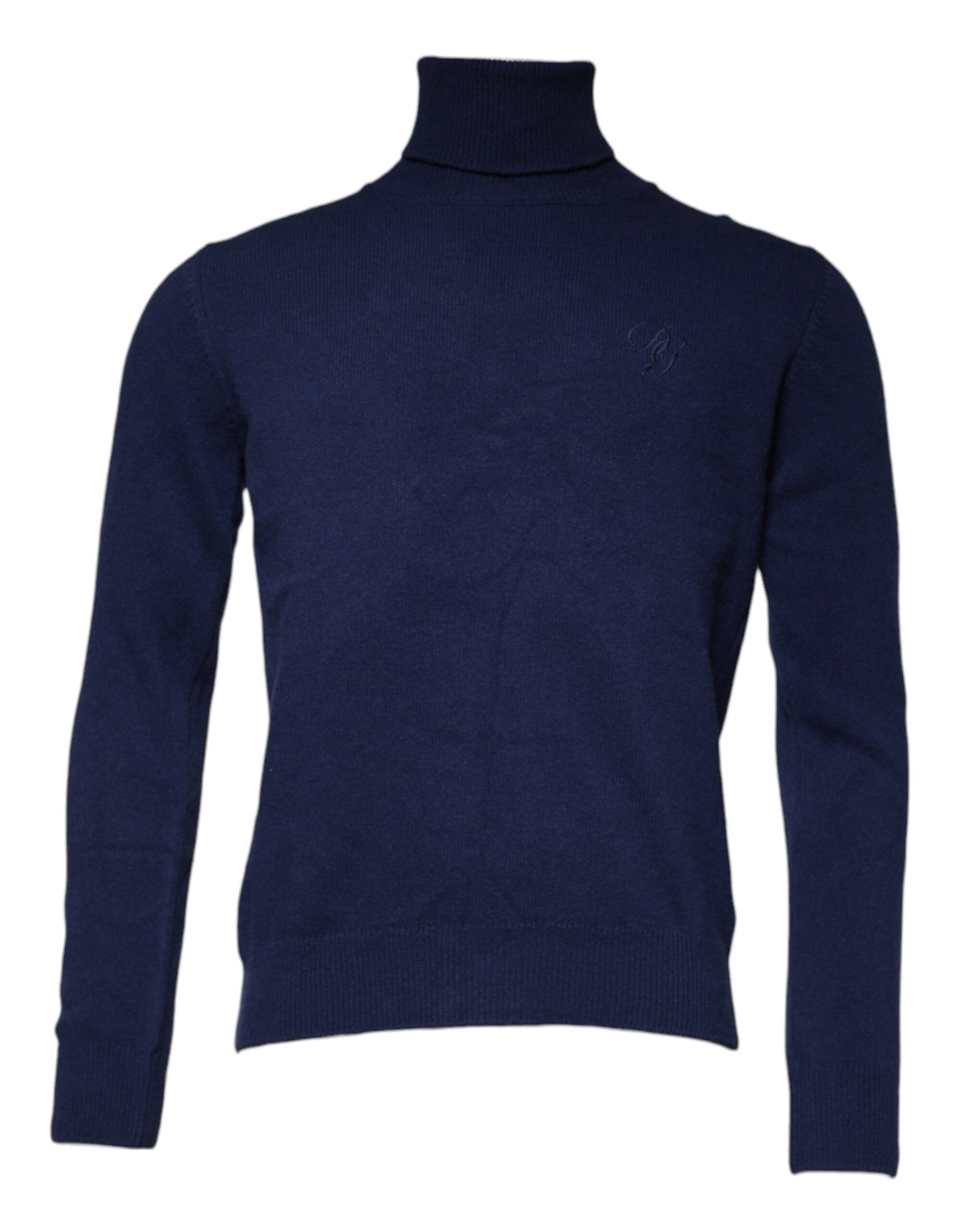 Dolce & Gabbana, blauer Rollkragenpullover aus Wollstrick